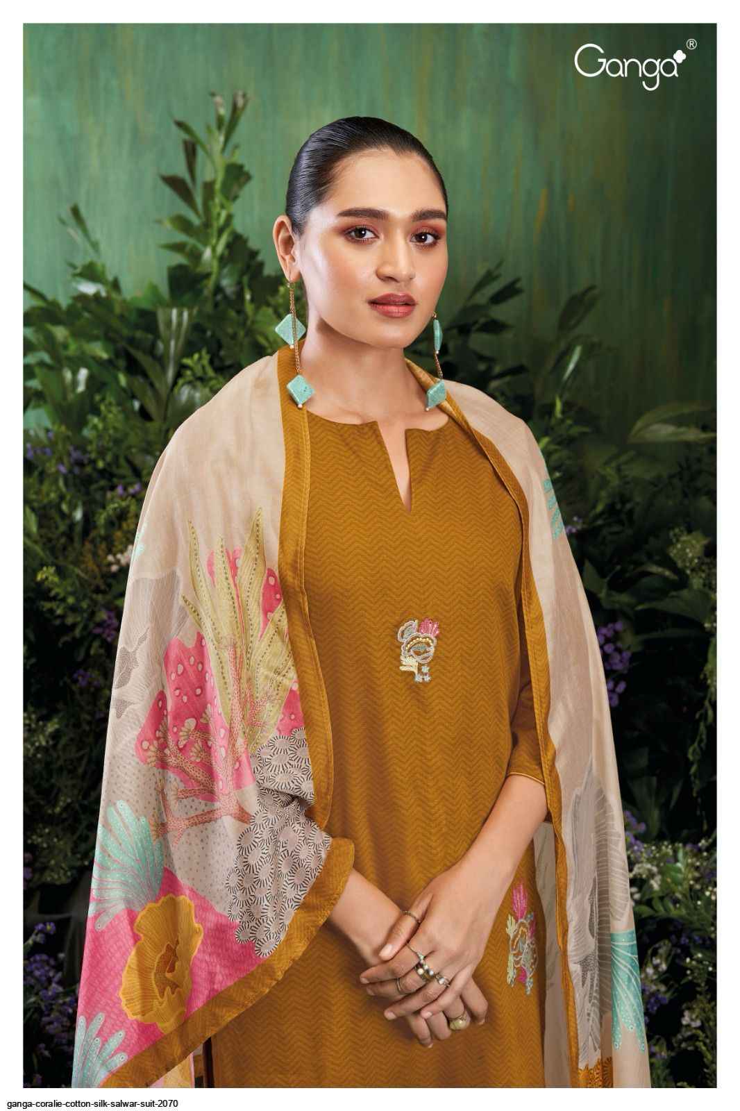 GANGA FASHION CORALIE 2070 COTTON SILK SALWAR SUIT - 7069887788