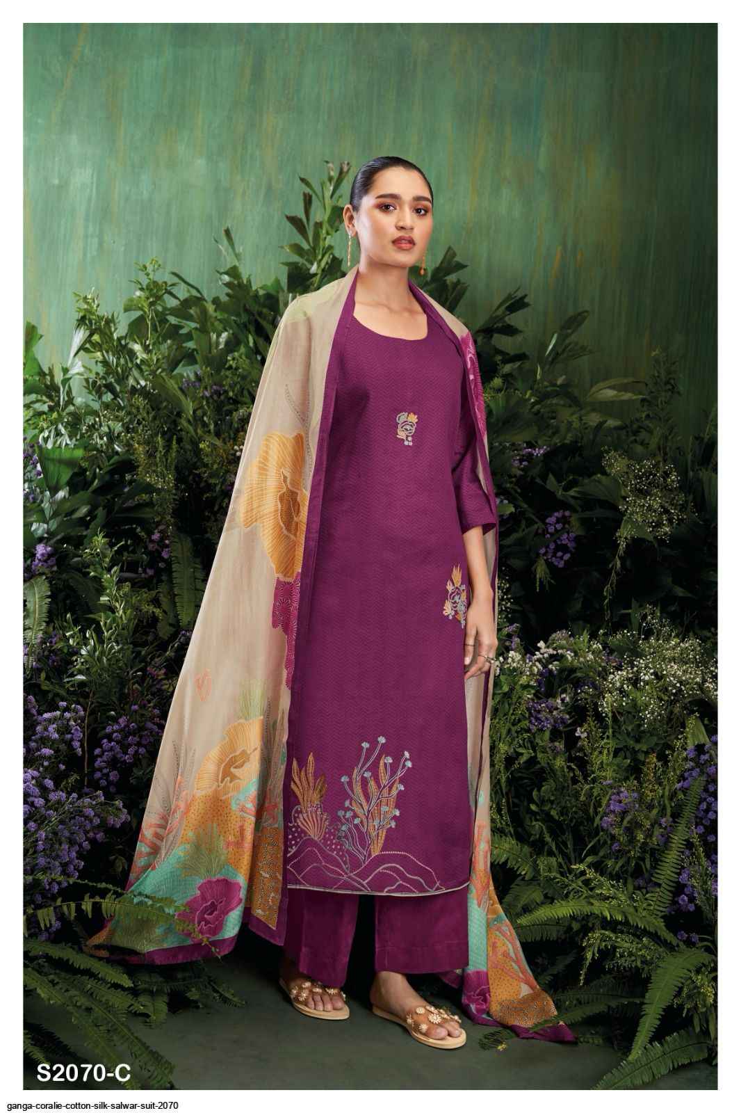 GANGA FASHION CORALIE 2070 COTTON SILK SALWAR SUIT - 7069887788