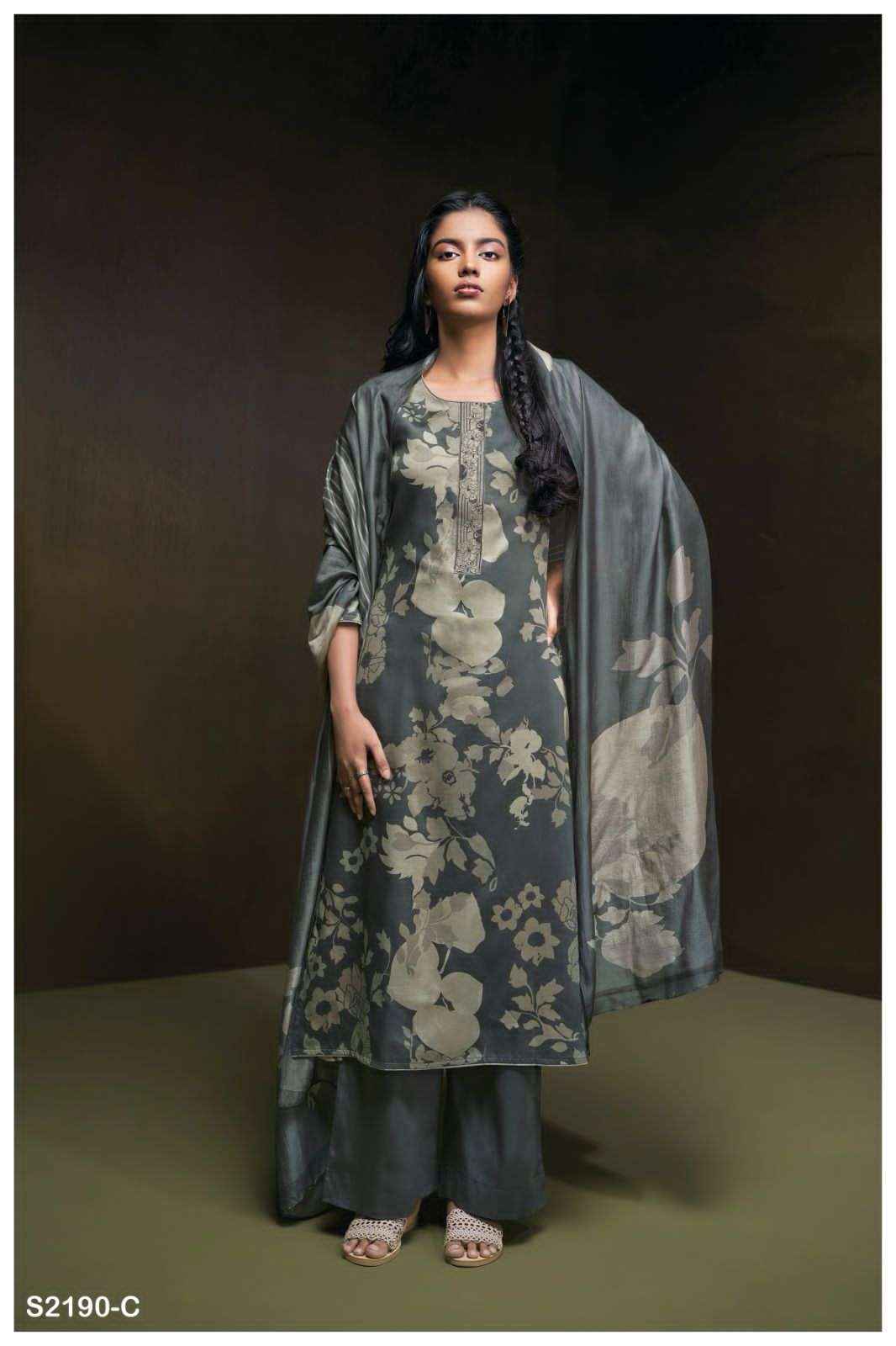 GANGA FINN 2190 COTTON PRINT WITH EMBROIDERY SUIT