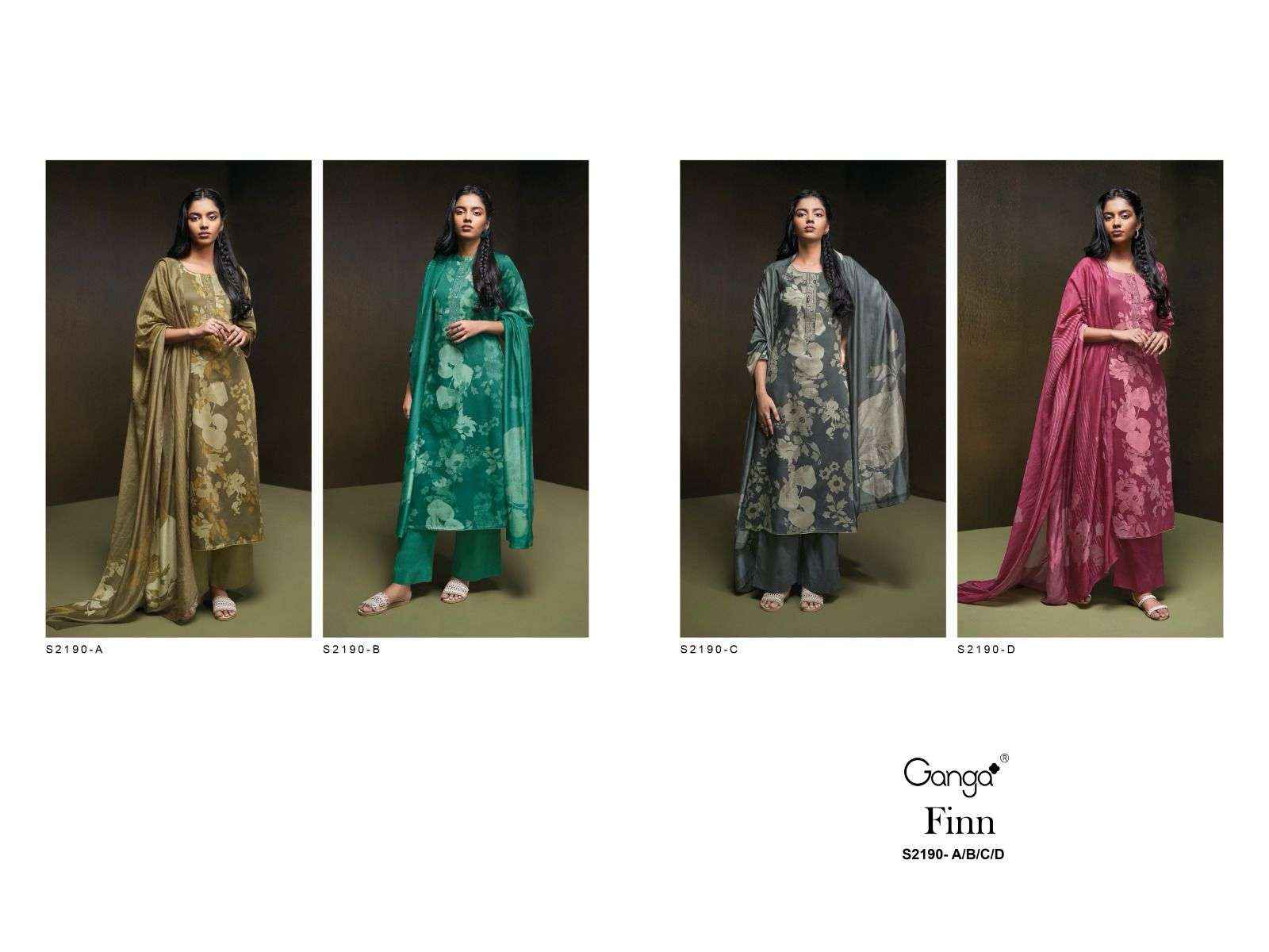 GANGA FINN 2190 COTTON PRINT WITH EMBROIDERY SUIT