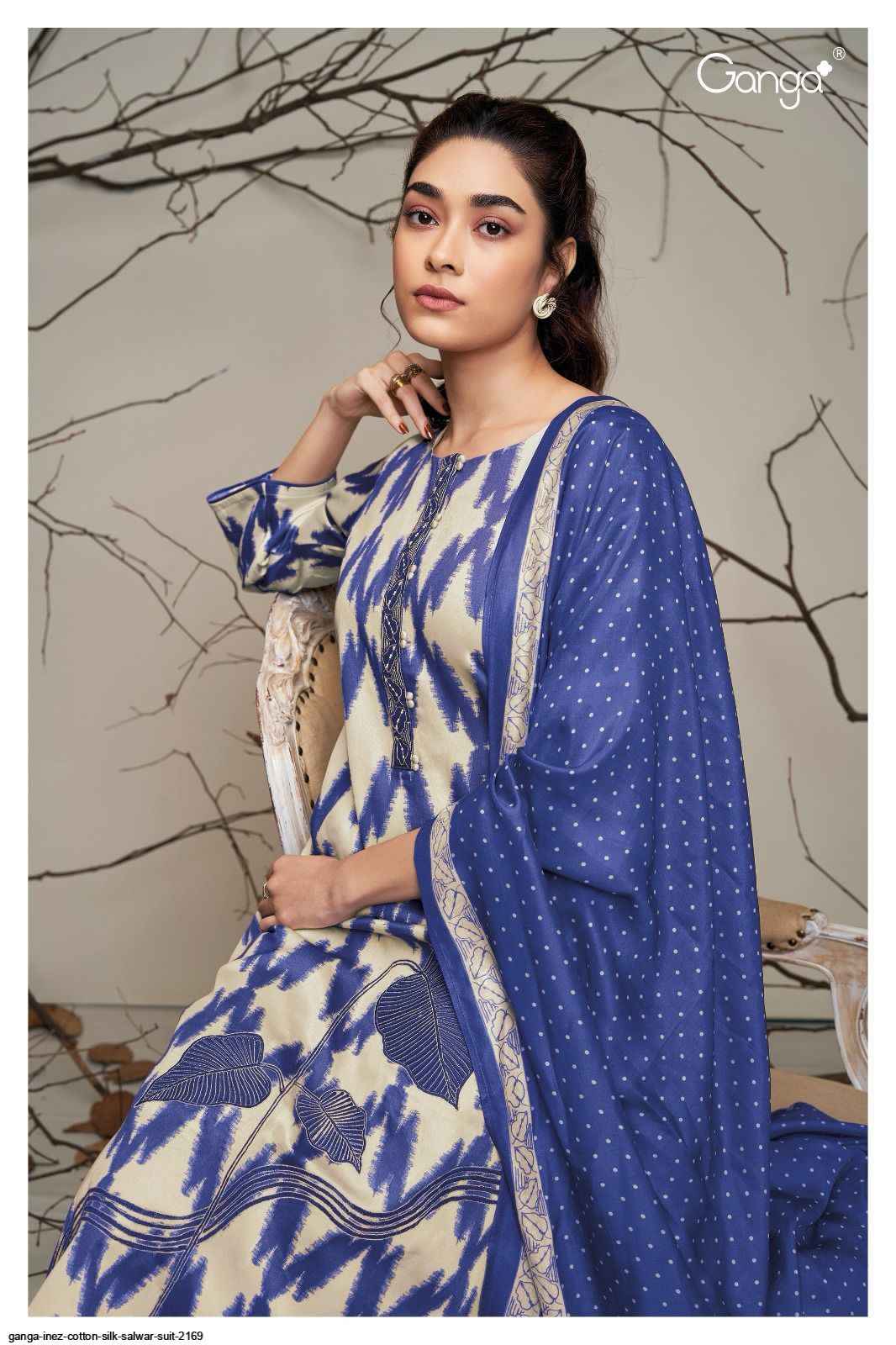 GANGA INEZ 2169 COTTON SILK SALWAR SUIT - 7069887788