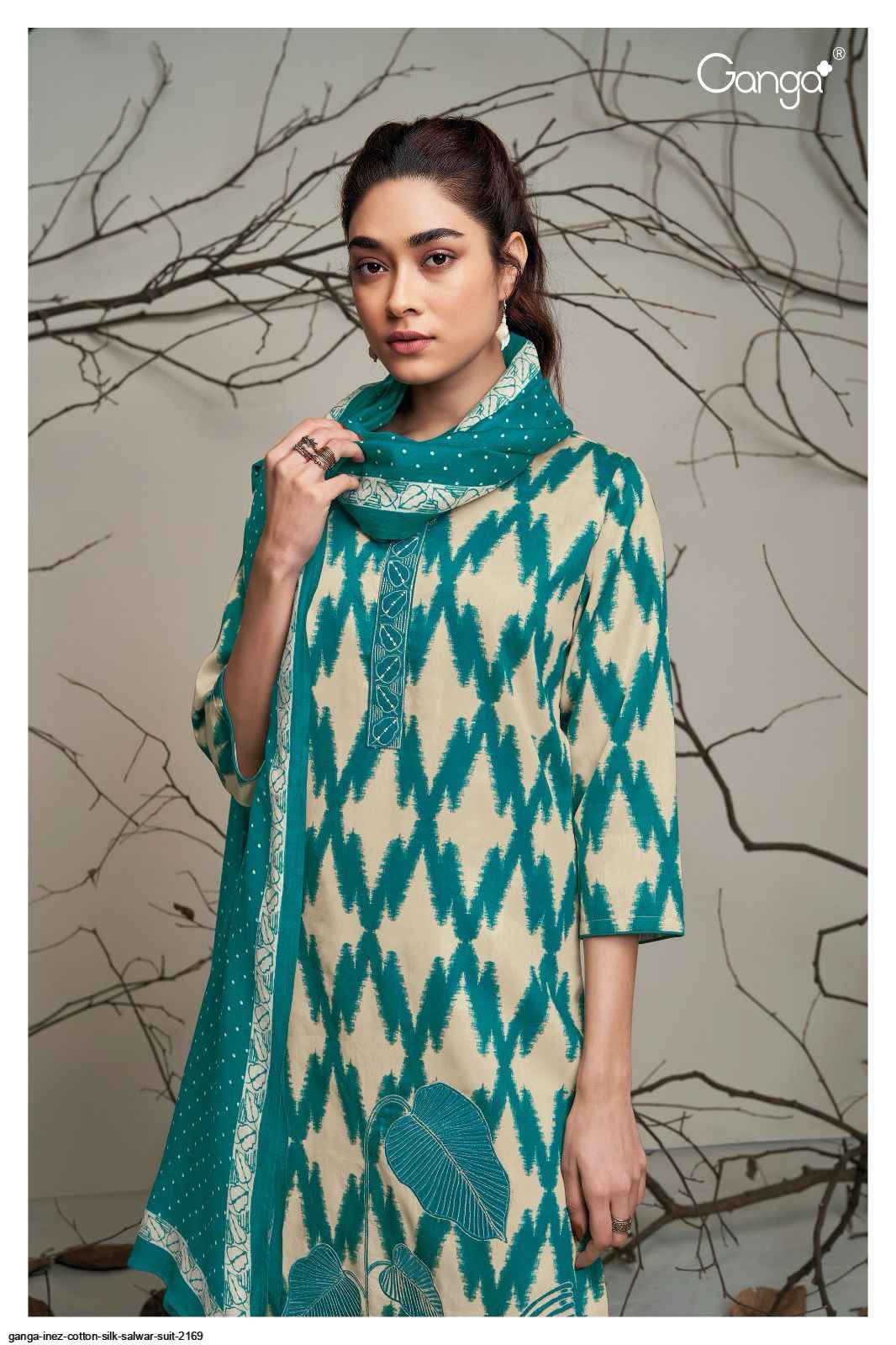 GANGA INEZ 2169 COTTON SILK SALWAR SUIT - 7069887788