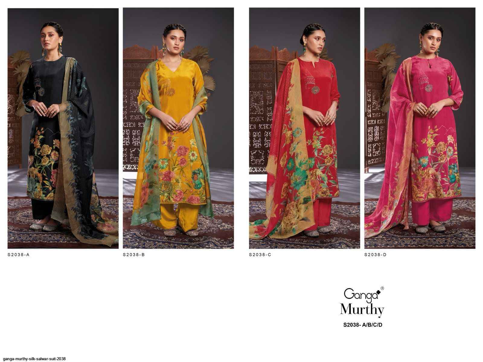 GANGA MURTHY 2038 SILK SALWAR KAMEEZ  WHOLESALE PRICE - 7069887788