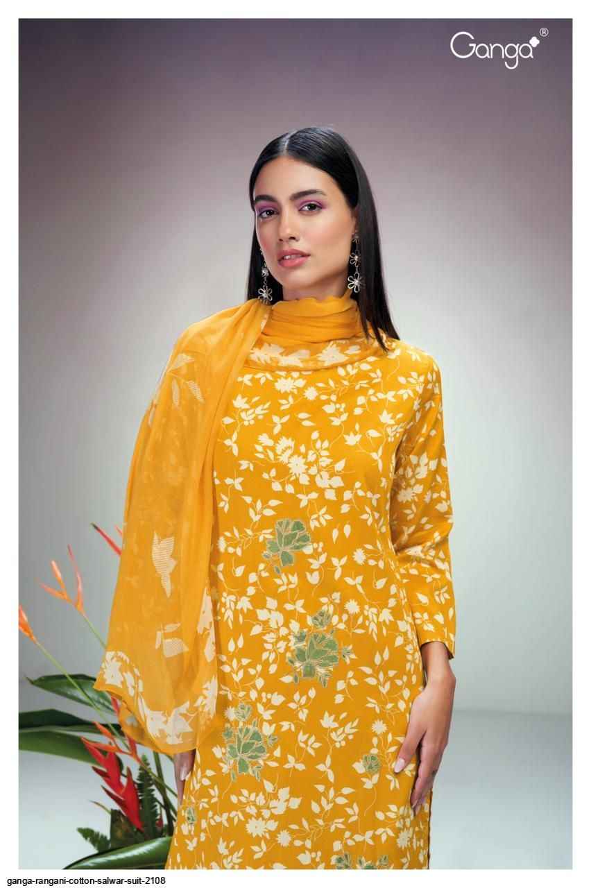 GANGA SUITS RANGANI 2108 COTTON SALWAR SUIT - 7069887788