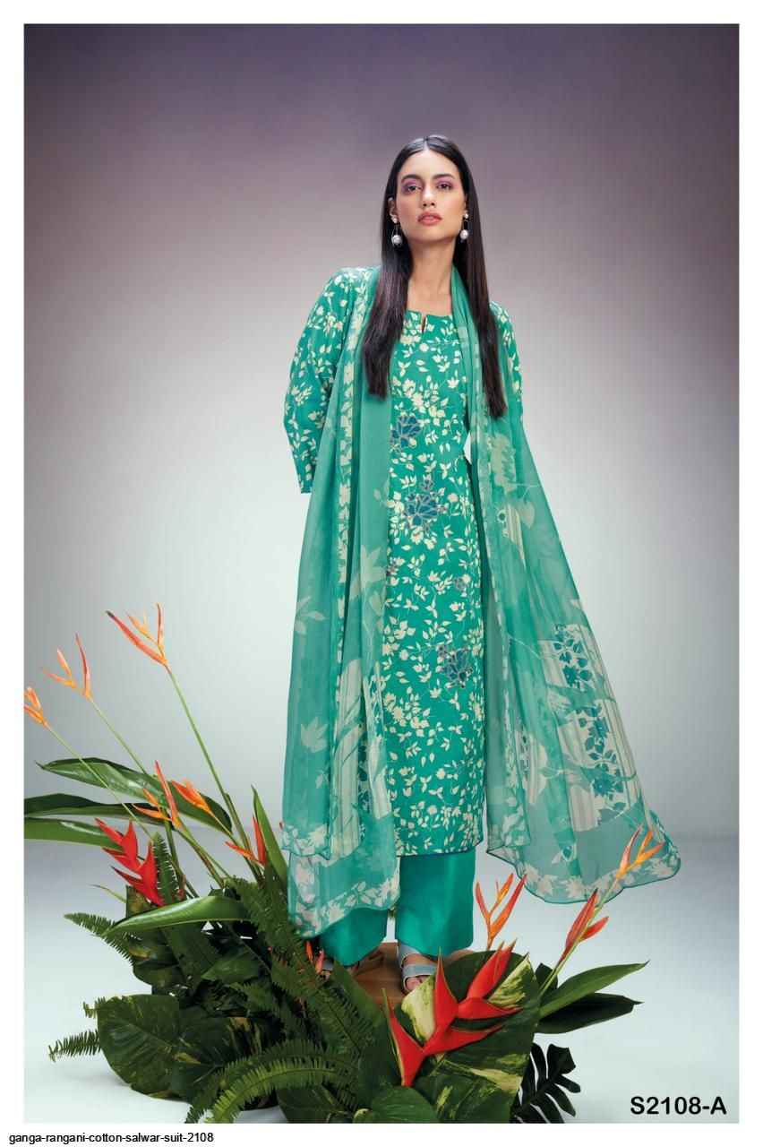 GANGA SUITS RANGANI 2108 COTTON SALWAR SUIT - 7069887788