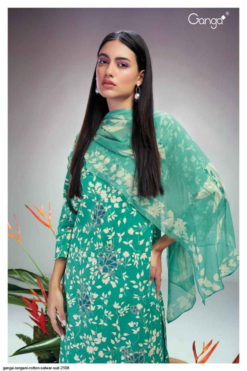 GANGA SUITS RANGANI 2108 COTTON SALWAR SUIT - 7069887788