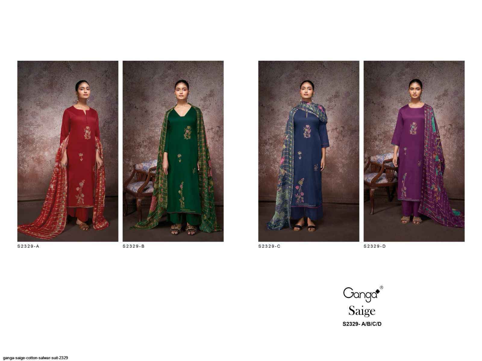 GANGA SUITS SAIGE 2329 COTTON DRESS MATERIAL ONLINE SHOPPING