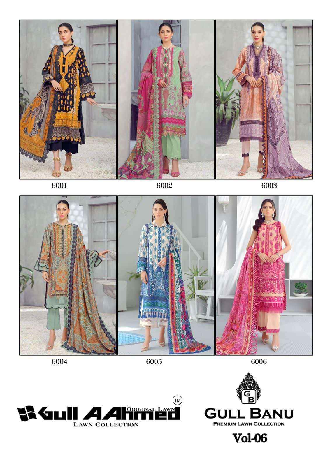 GULL AAHMED GULL BANU VOL-6 PAKISTANI SUITS SURAT WHOLESALE MARKET