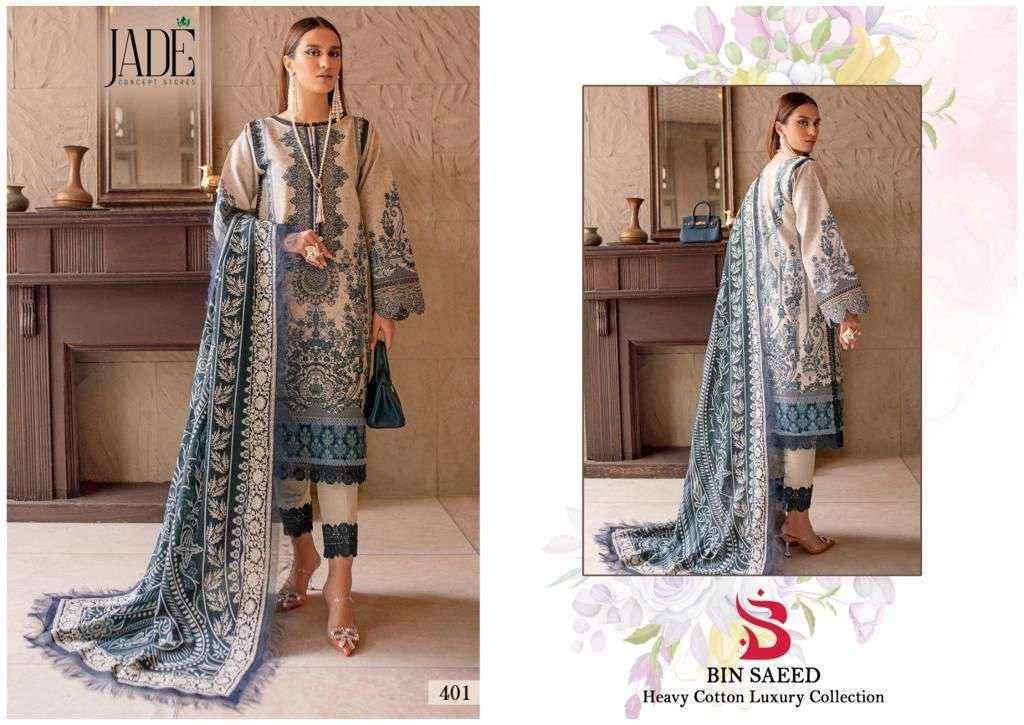 Jade Bin Saeed Vol 4 Lawn Cotton Dress Material - Wholesale Price