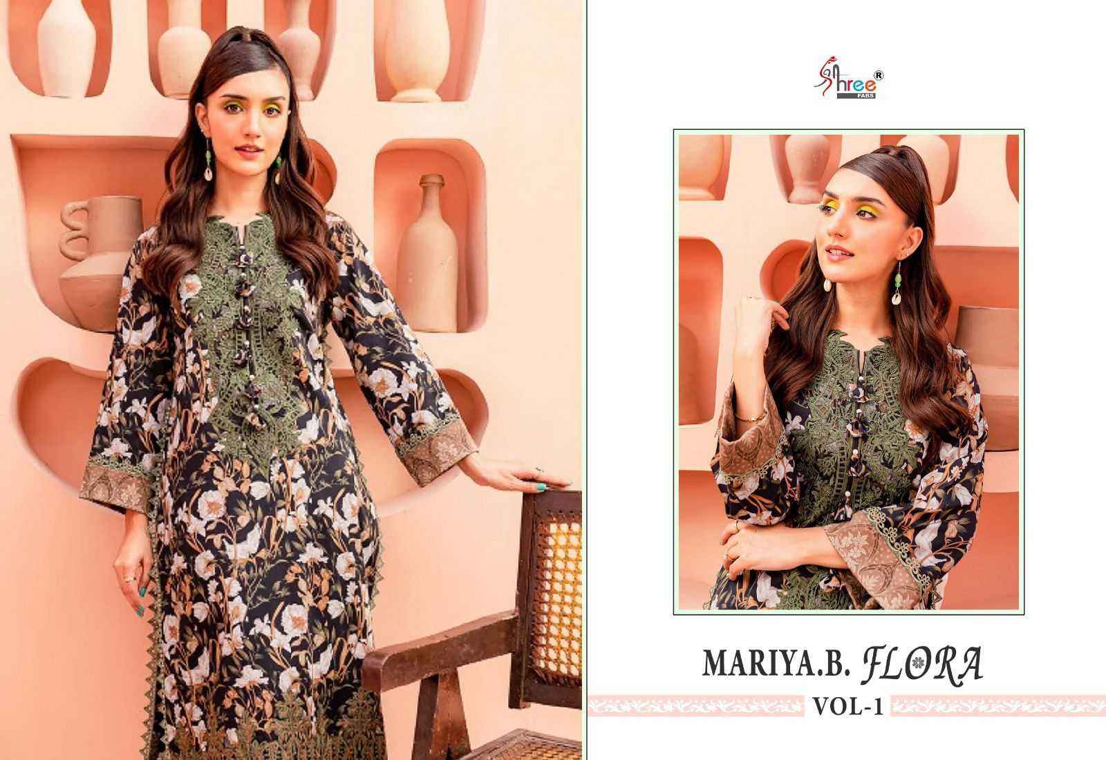 SHREE FAB MARIA B FLORA VOL-1 PAKISTANI SALWAR KAMEEZ