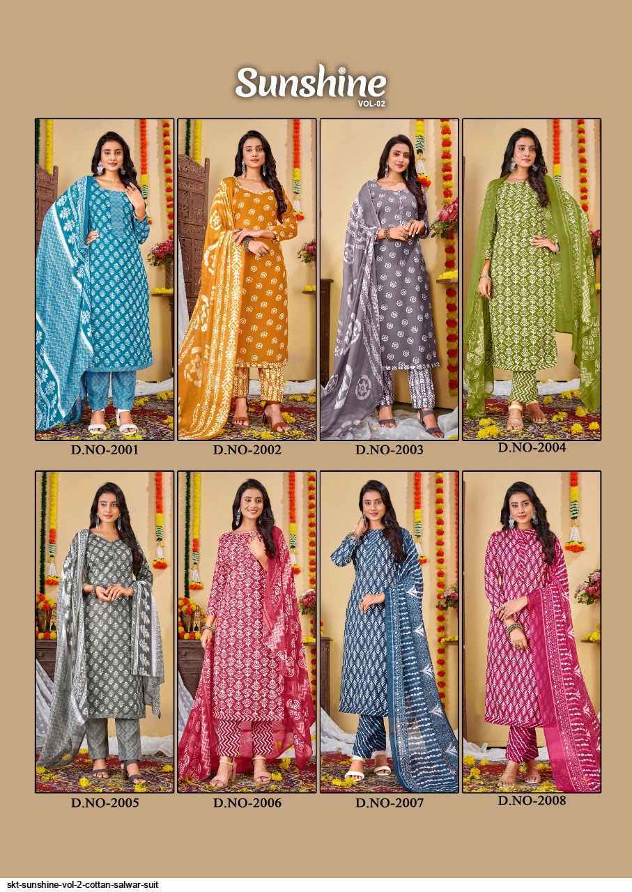 SKT Suits Sunshine Vol-2 Cotton Dress Material. Wholesale Price