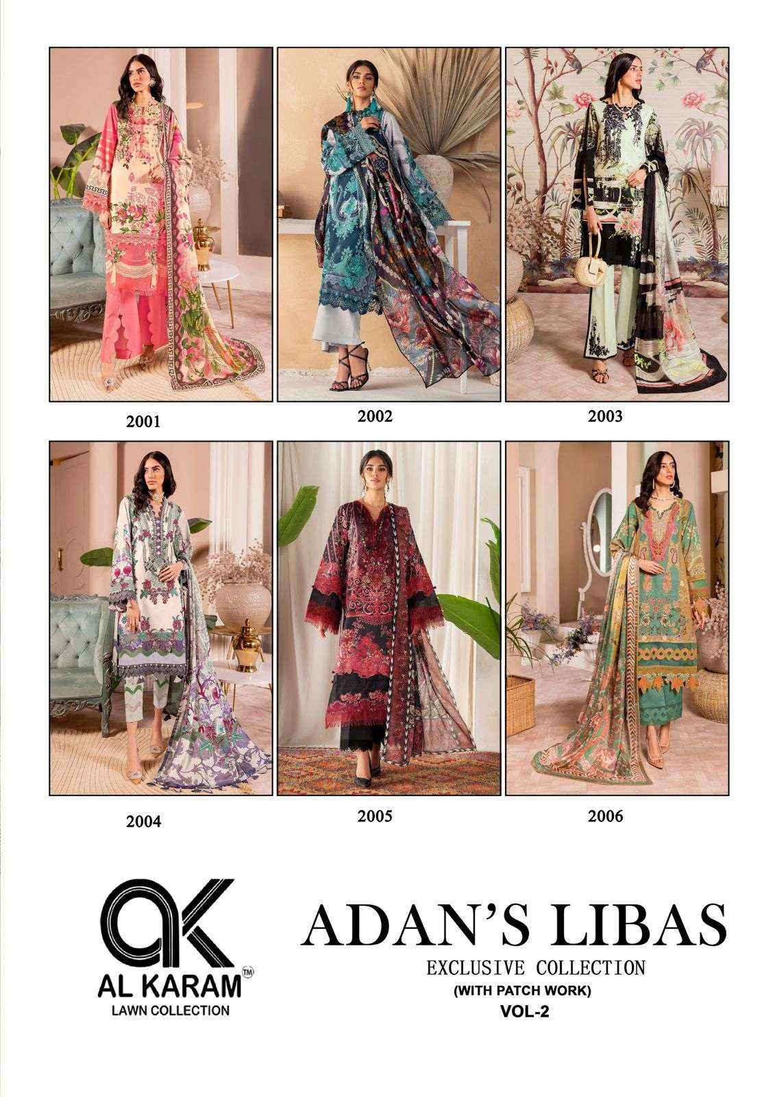 AL KARAM ADANS LIBAS EXCLUSIVE COLLECTION VOL 2 SALWAR KAMEEZ ( 6 PCS CATALOG )