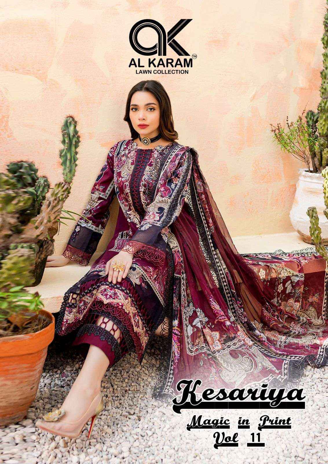 AL KARAM KESARIYA MAGIC IN PRINT VOL 11 PAKISTANI SUITS ( 6 PCS CATALOG )