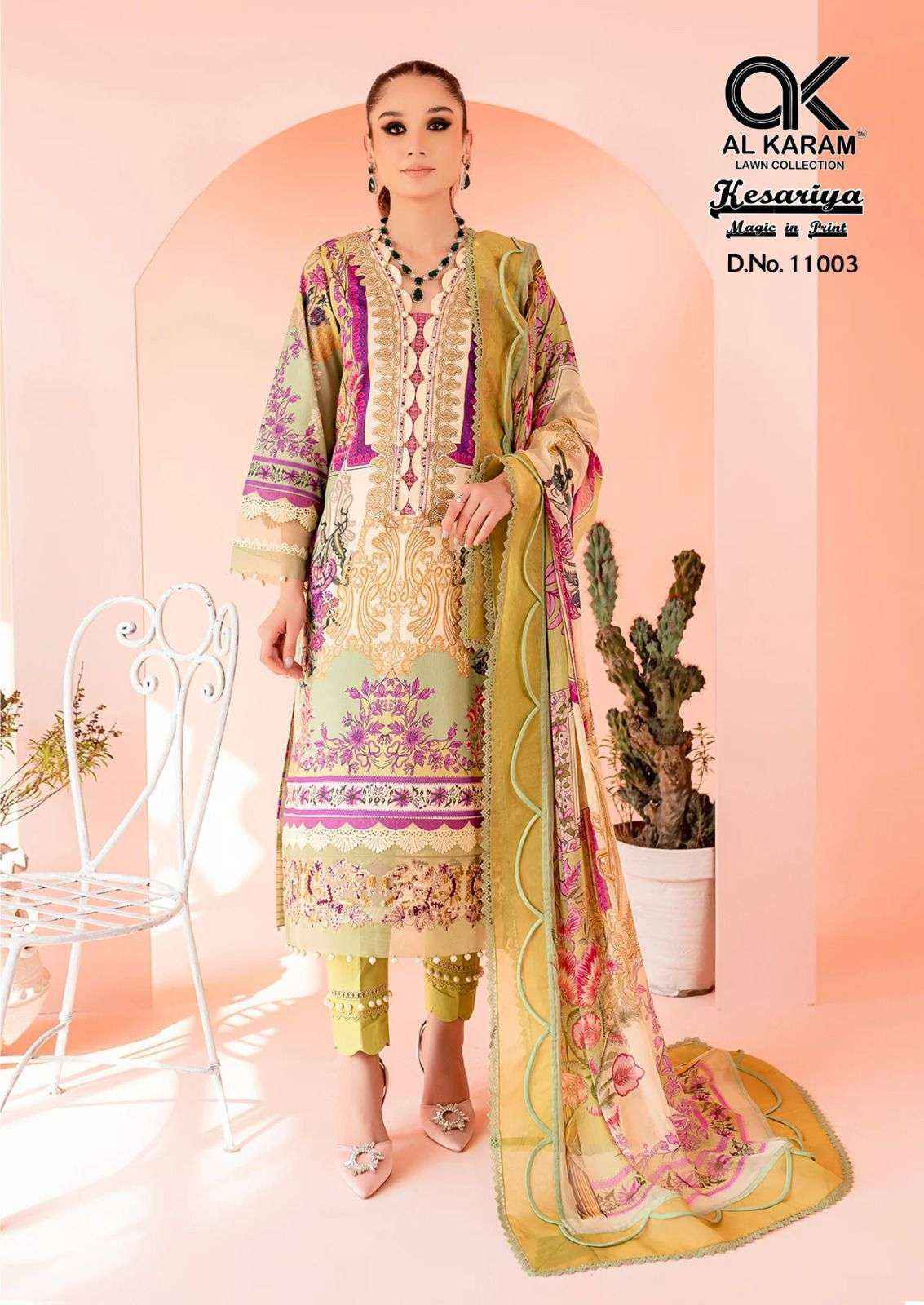 AL KARAM KESARIYA MAGIC IN PRINT VOL 11 PAKISTANI SUITS ( 6 PCS CATALOG )