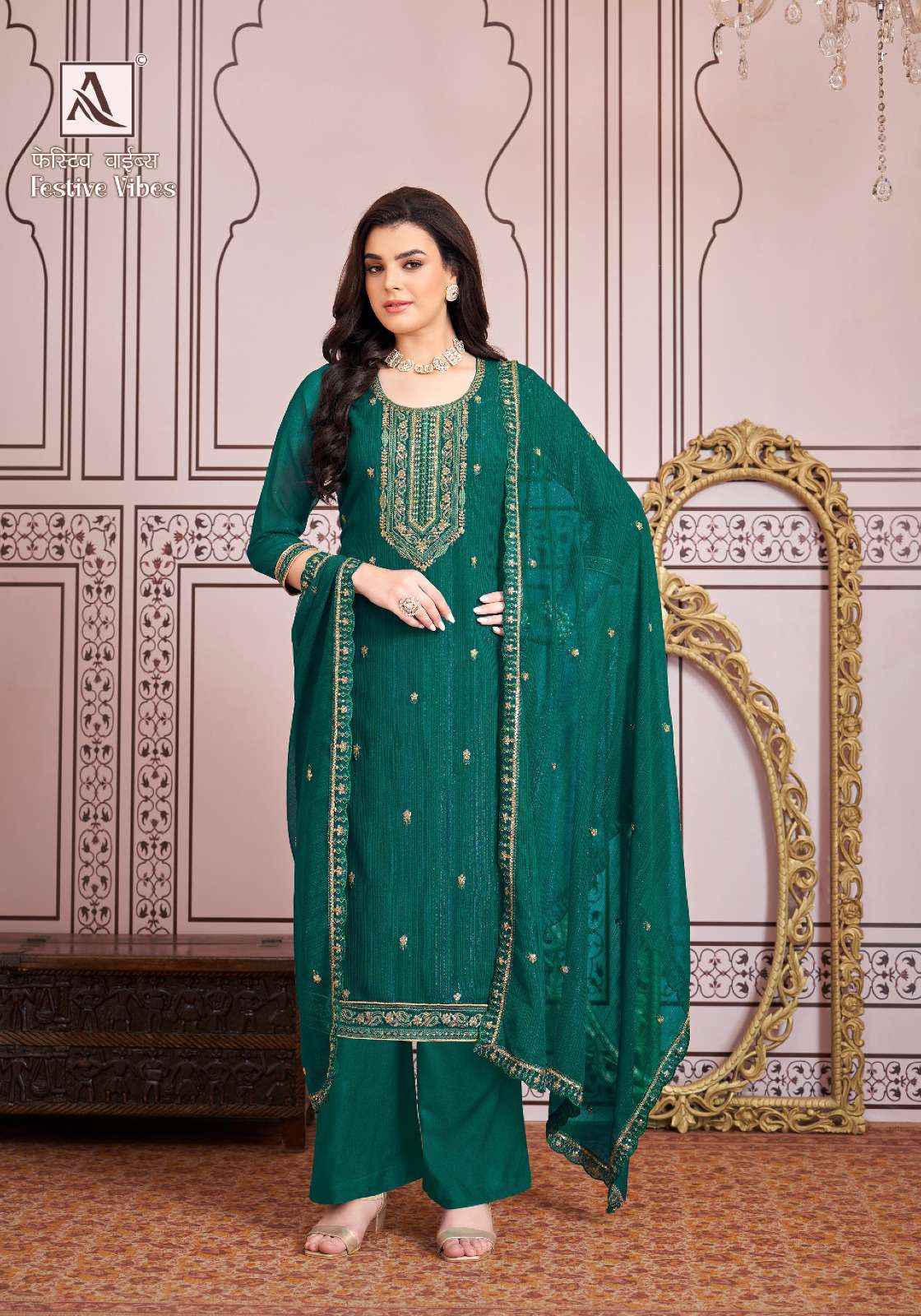 ALOK SUITS FESTIVE VIBES JACQUARD DESIGNER DRESS MATERIAL