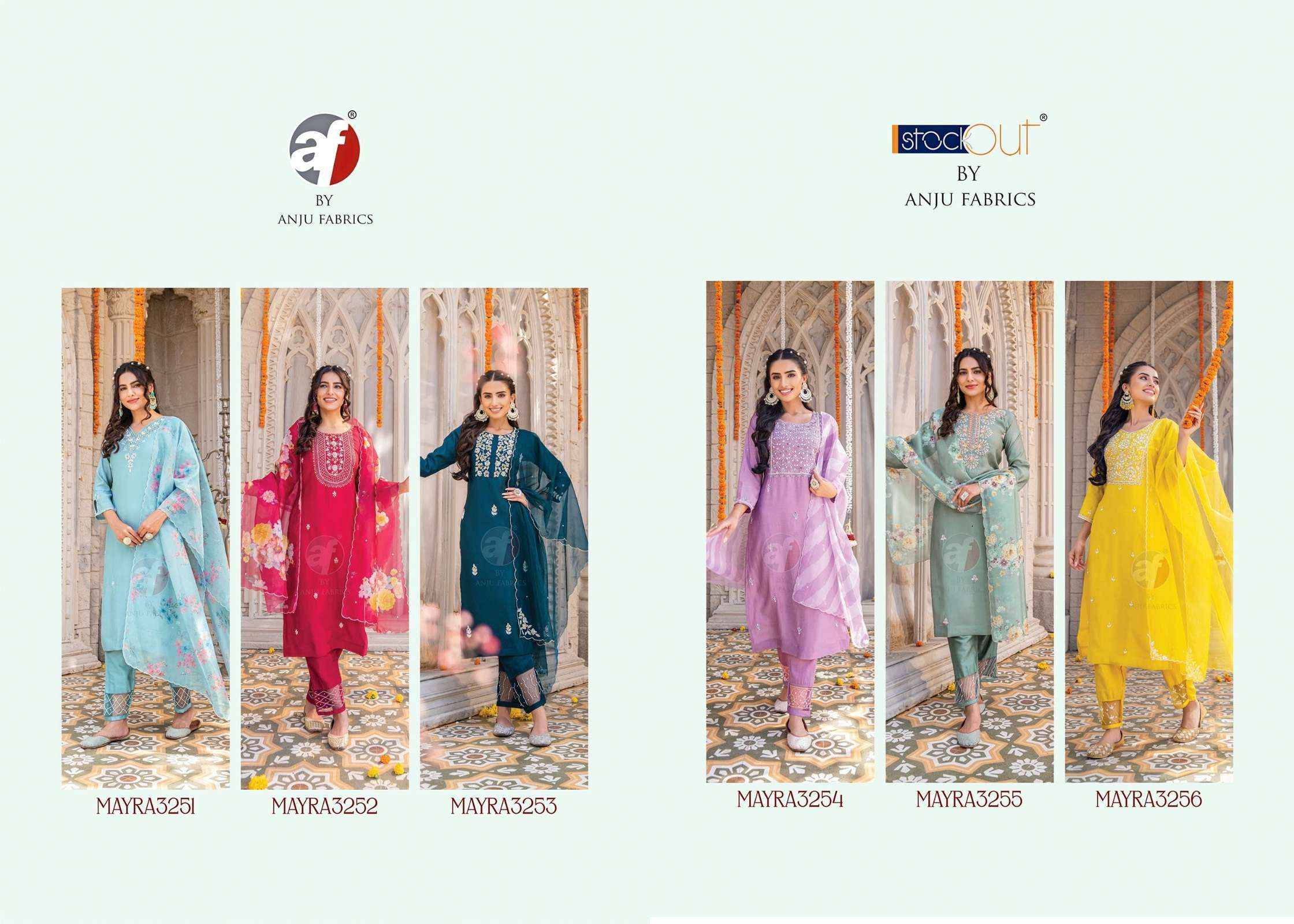 ANJU FABRICS MAYRA VOL 3 VISCOSE DESIGNER SUITS ( 6 PCS CATALOG )