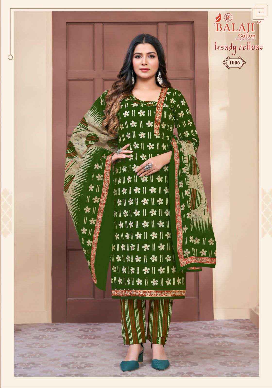 BALAJI COTTON TRENDY COTTONS VOL 1 DRESS MATERIAL ( 12 PCS CATALOG )