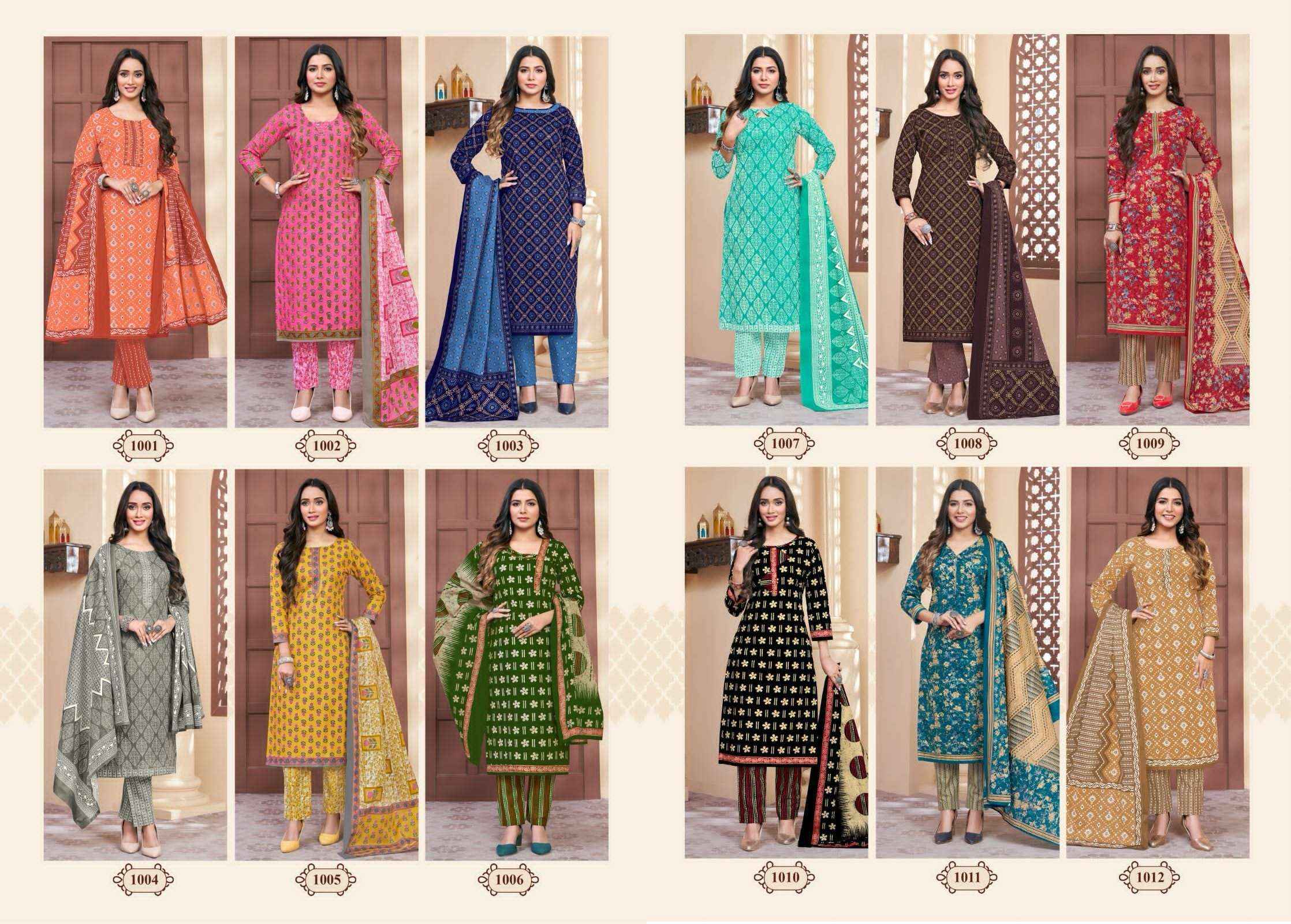 BALAJI COTTON TRENDY COTTONS VOL 1 DRESS MATERIAL ( 12 PCS CATALOG )