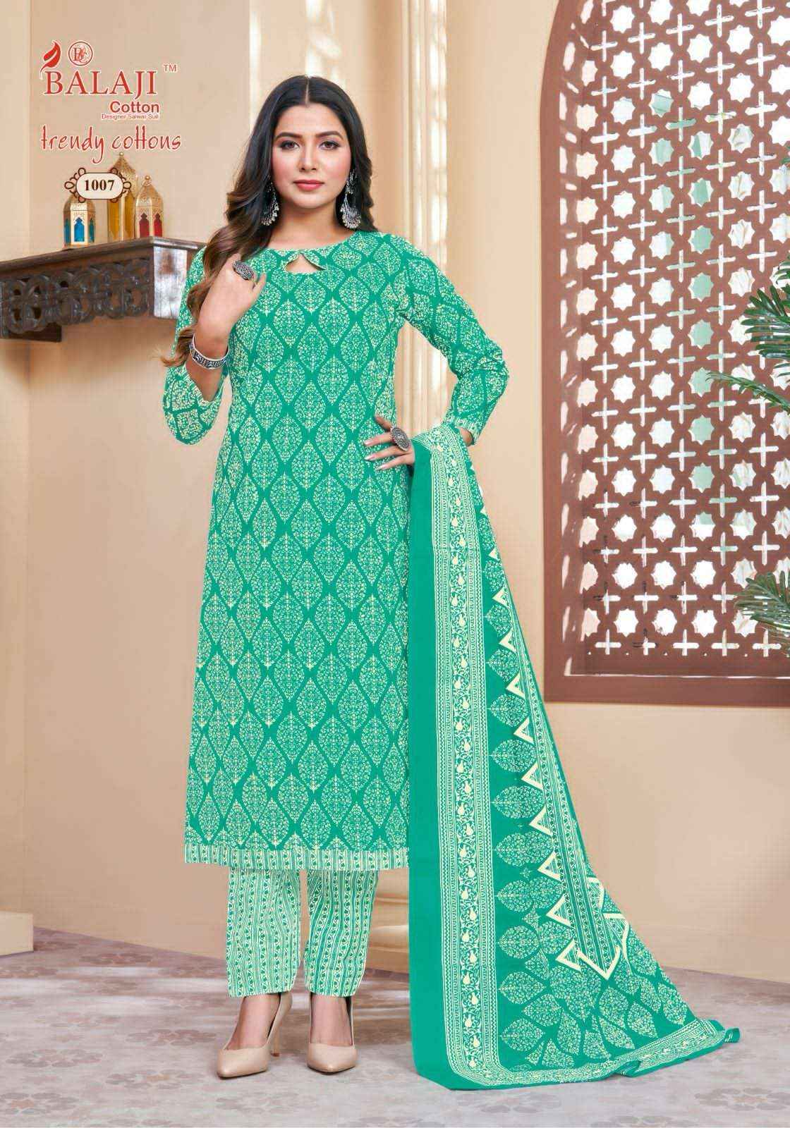 BALAJI COTTON TRENDY COTTONS VOL 1 DRESS MATERIAL ( 12 PCS CATALOG )