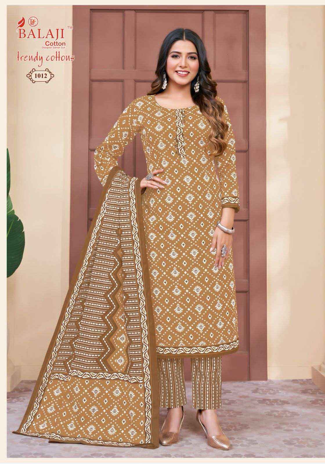 BALAJI COTTON TRENDY COTTONS VOL 1 DRESS MATERIAL ( 12 PCS CATALOG )