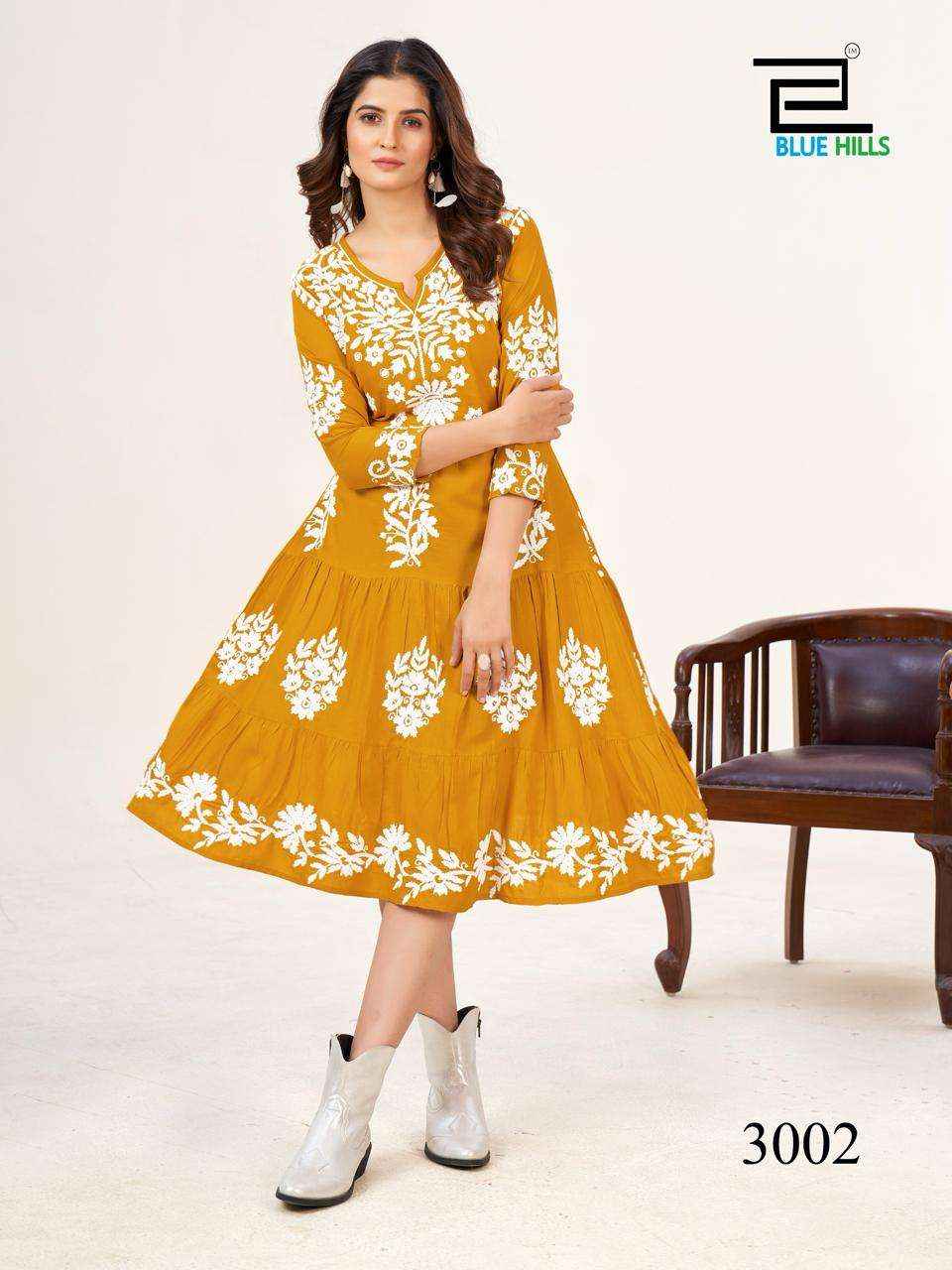 BLUE HILLS KIARA VOL 3 LUCKNOWI KURTI ( 6 PCS CATALOG )