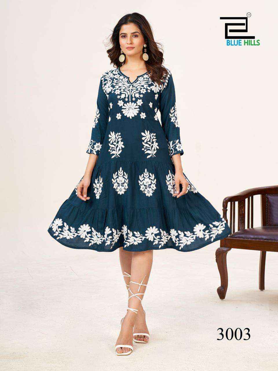 BLUE HILLS KIARA VOL 3 LUCKNOWI KURTI ( 6 PCS CATALOG )