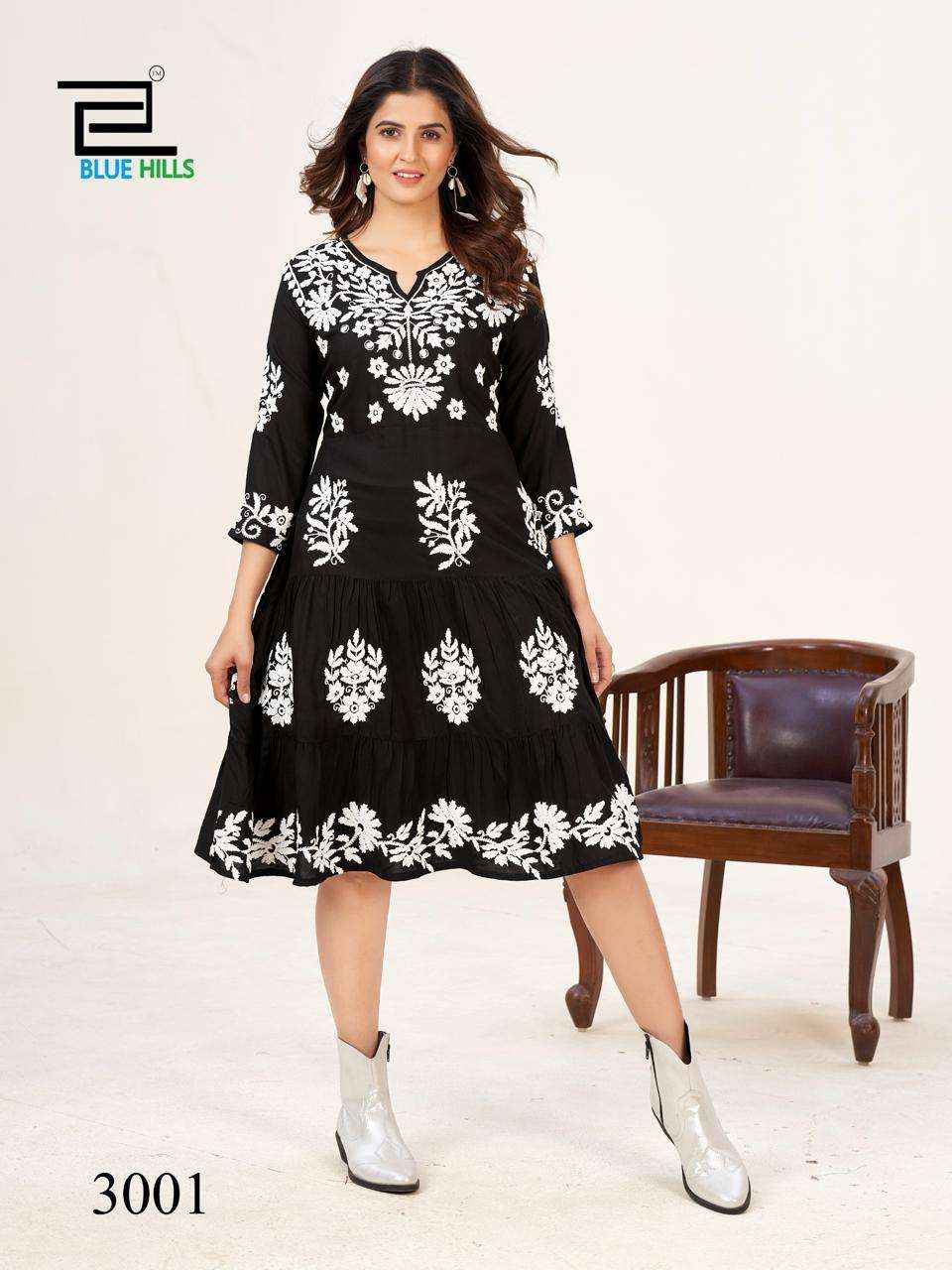 BLUE HILLS KIARA VOL 3 LUCKNOWI KURTI ( 6 PCS CATALOG )