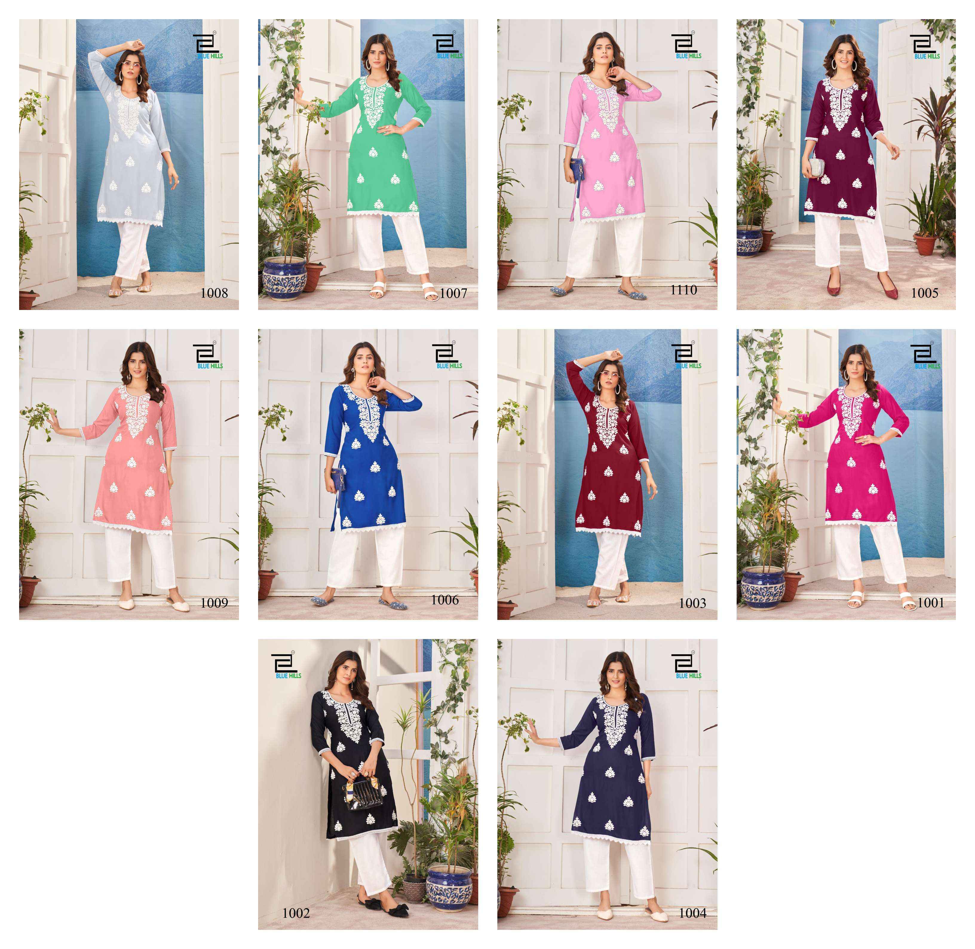 BLUE HILLS NAWAB PRO FANCY LUCKNOWI KURTI ( 10 PCS CATALOG )