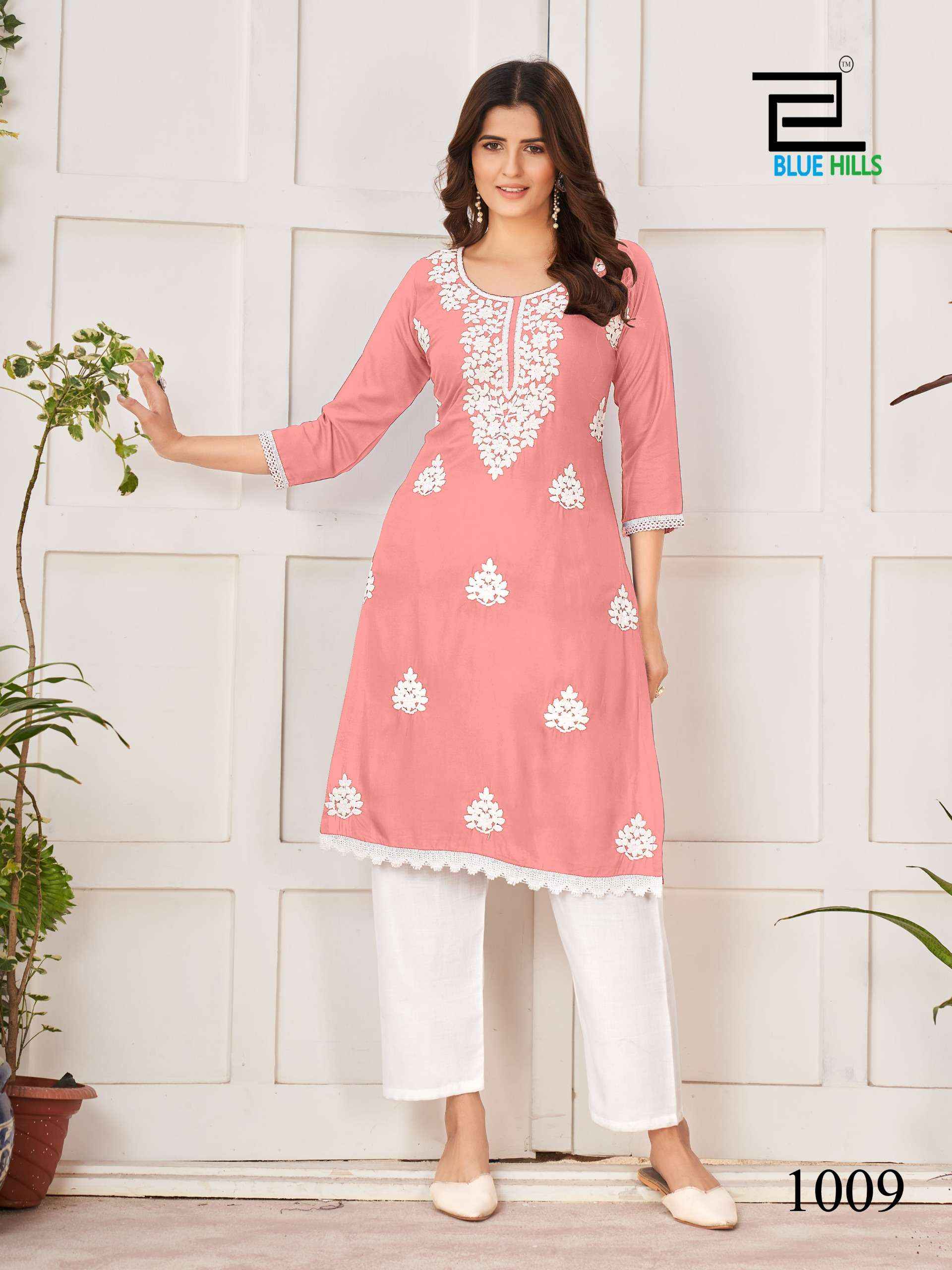 BLUE HILLS NAWAB PRO FANCY LUCKNOWI KURTI ( 10 PCS CATALOG )