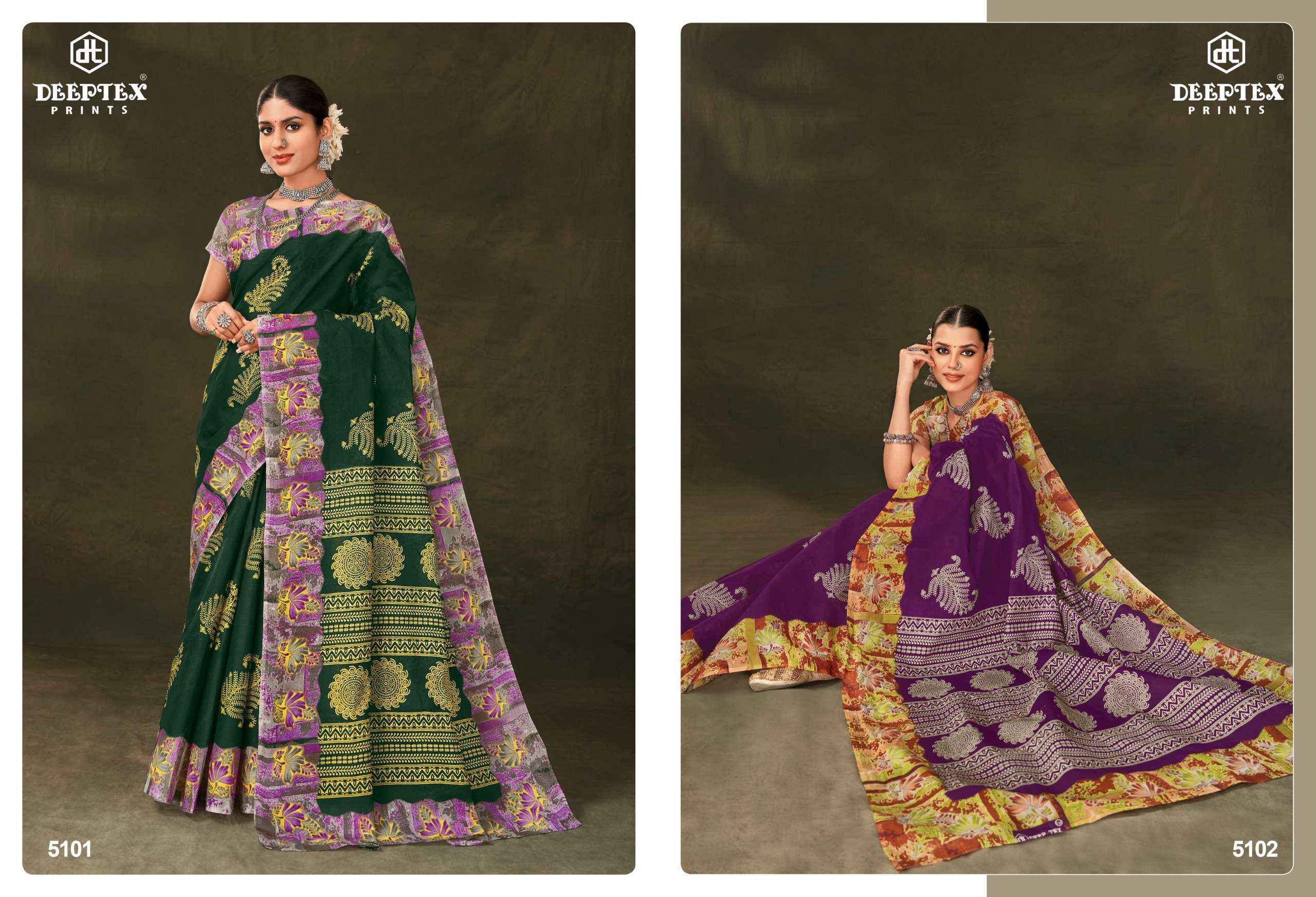 DEEPTEX PRINTS MOTHER INDIA VOL 51 SAREES ( 30 PCS CATALOG )