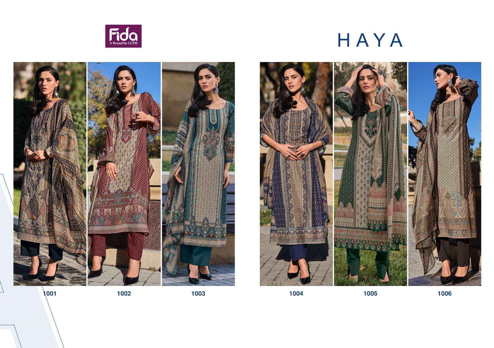 FIDA HAYA DIGITAL BLENDED COTTON SUITS ( 6 PCS CATALOG )