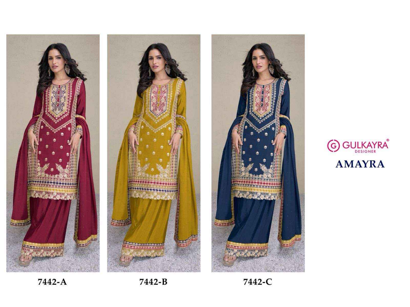 GULKAYRA DESIGNER AMAYRA HEAVY DESIGNER WEDDING WEAR SUIT ( 3 PCS CATALOG )