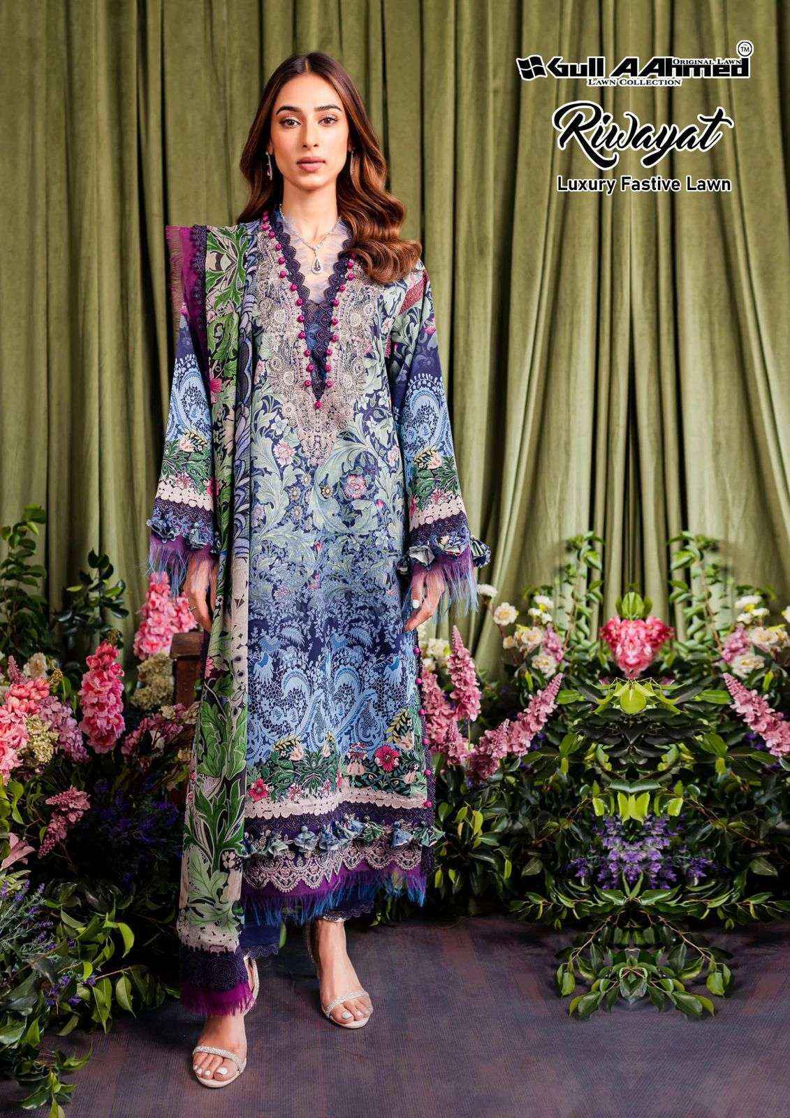 GULL AAHMED RIWAYAT VOL-5 LAWN COTTON SUIT ( 6 PCS CATALOG )