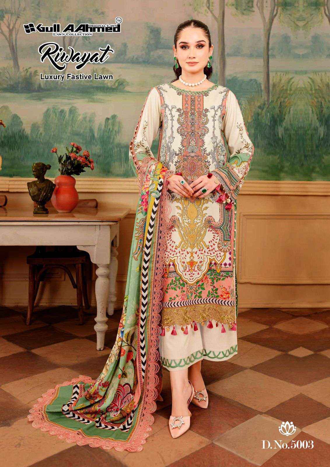 GULL AAHMED RIWAYAT VOL-5 LAWN COTTON SUIT ( 6 PCS CATALOG )