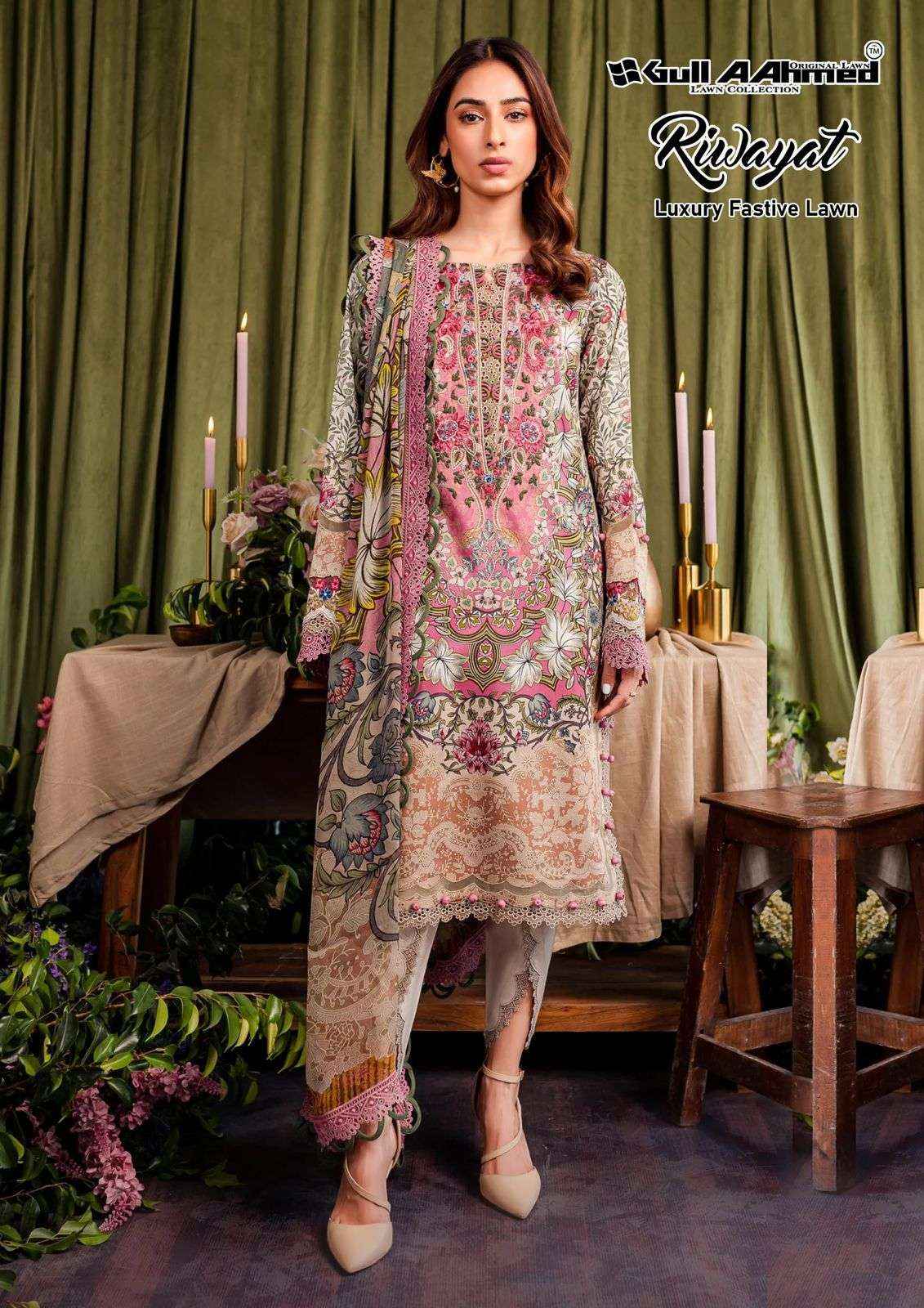 GULL AAHMED RIWAYAT VOL-5 LAWN COTTON SUIT ( 6 PCS CATALOG )