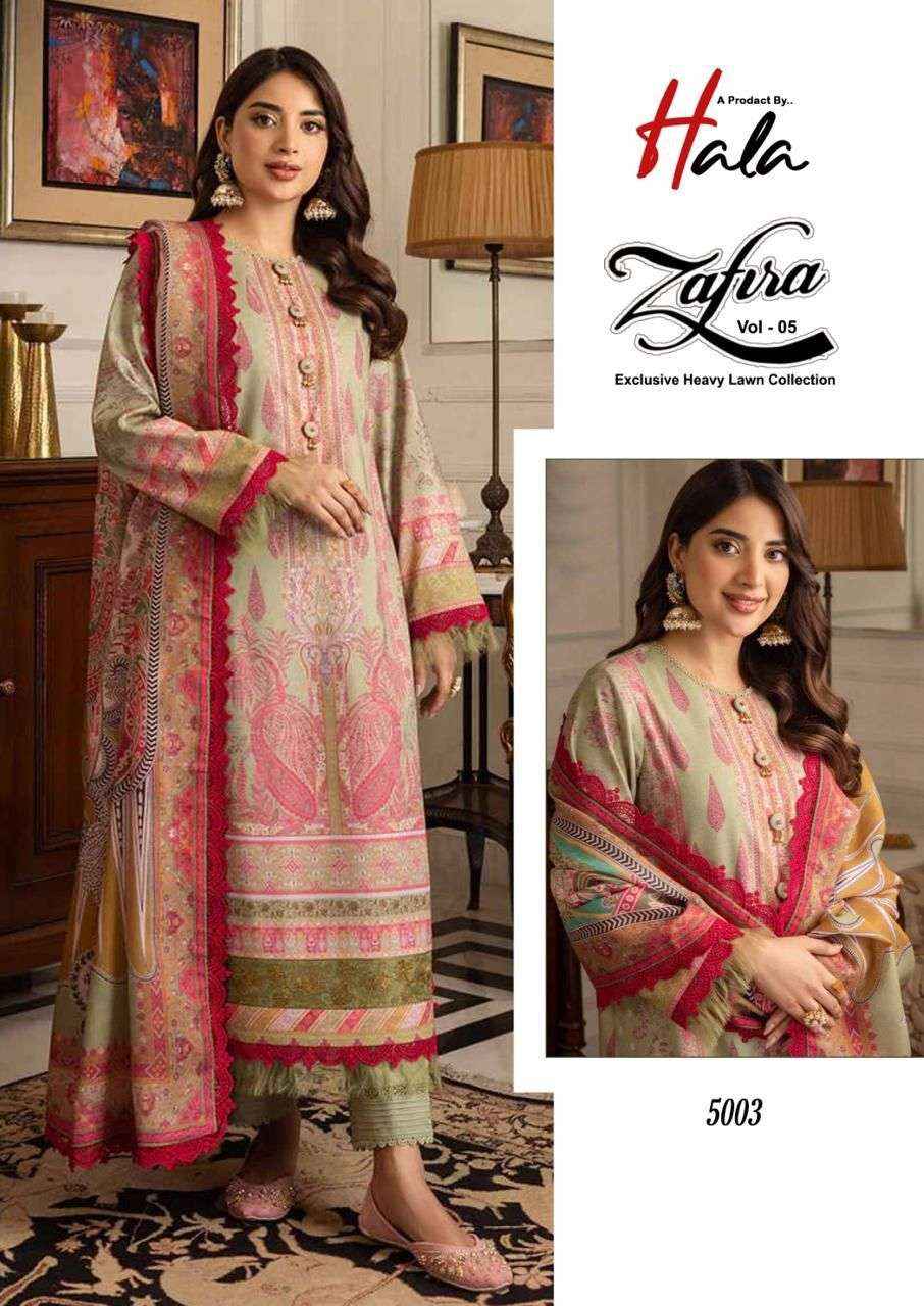 HALA ZAFIRA VOL 5 KARACHI PRINT PAKISTANI SUITS ( 6 PCS CATALOG )