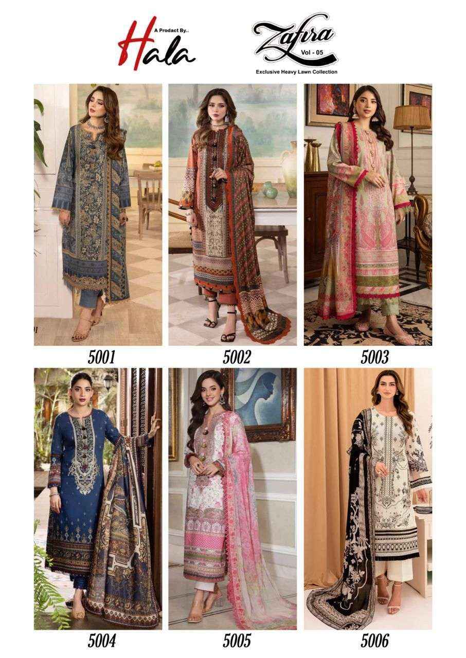 HALA ZAFIRA VOL 5 KARACHI PRINT PAKISTANI SUITS ( 6 PCS CATALOG )