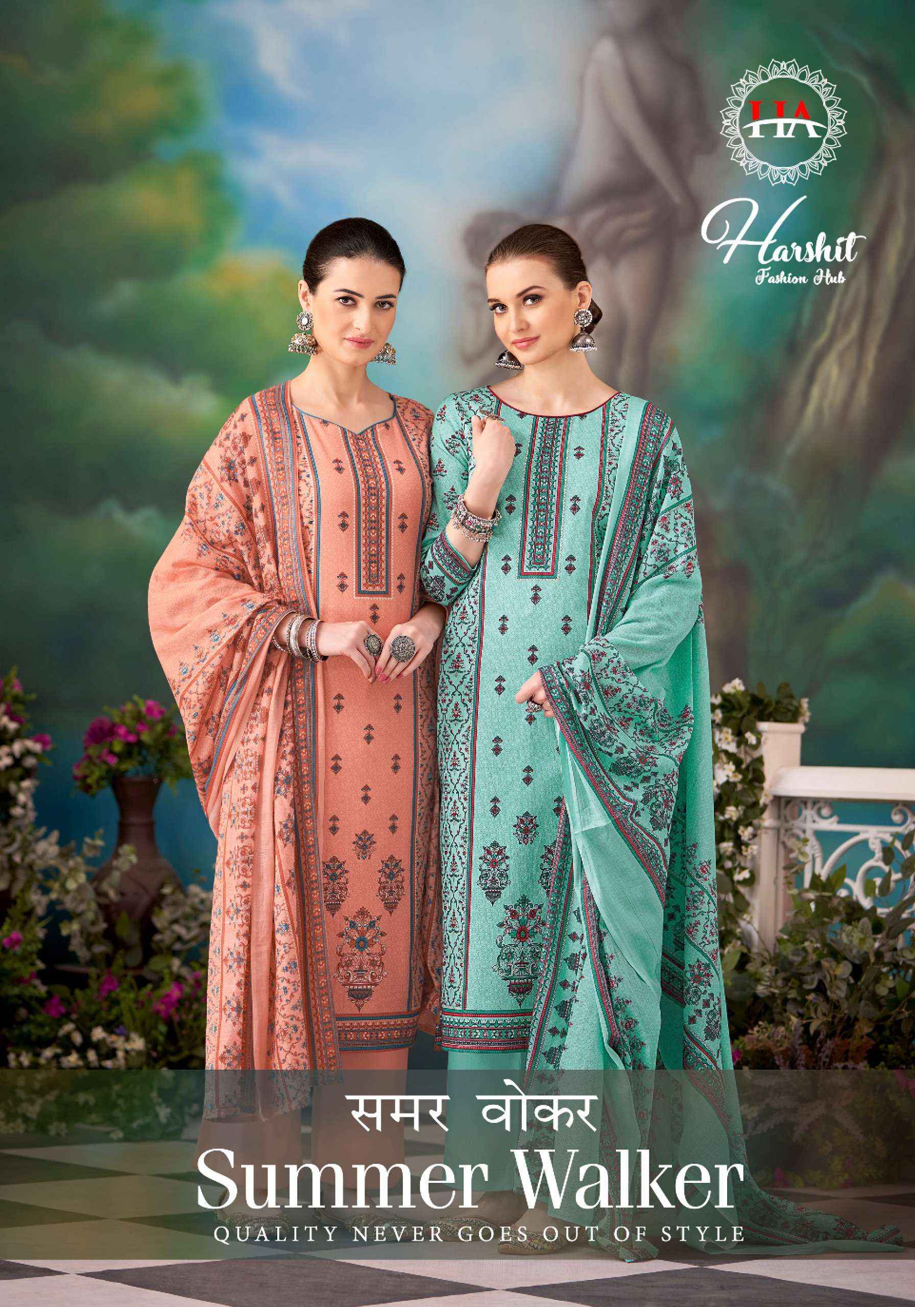 HARSHIT FASHION HUB SUMMER WALKER COTTON SALWAR SUITS ( 8 PCS CATALOG )