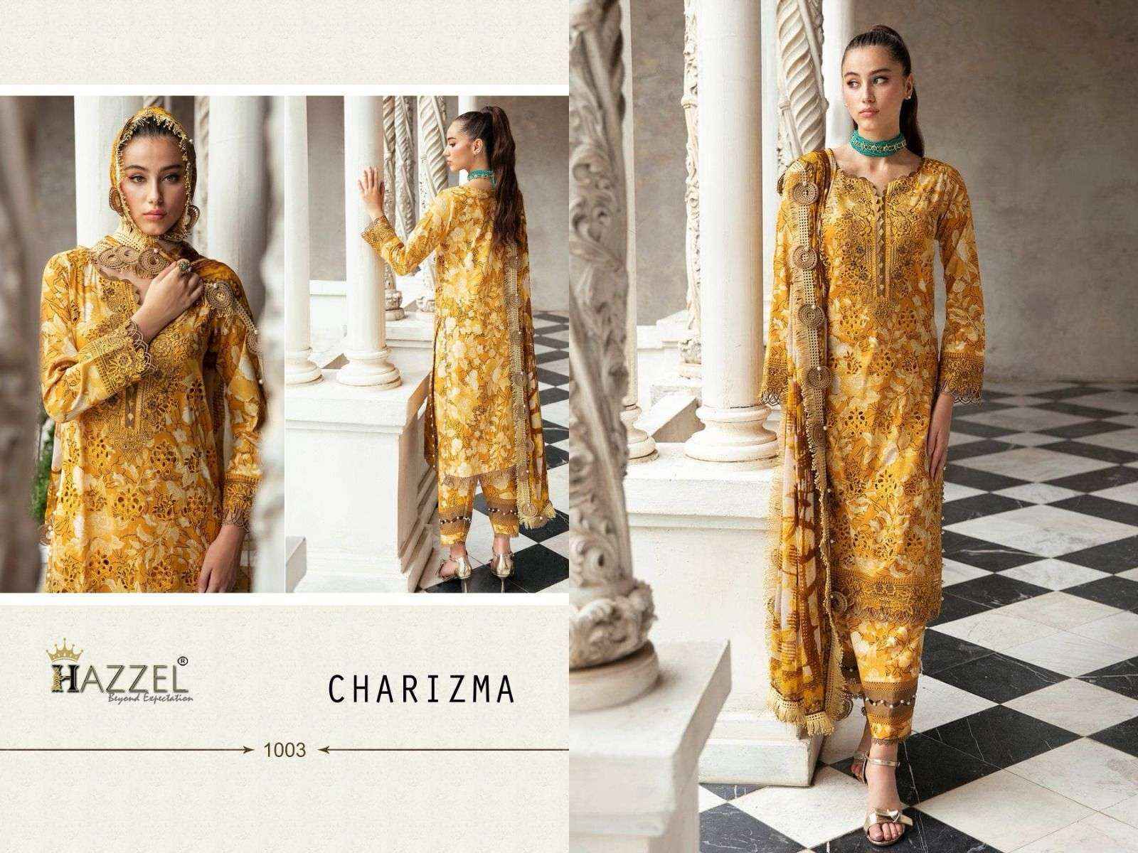 HAZZEL CHARIZMA LUXURY LAWN COLLECTION DRESS MATERIAL ( 6 PCS CATALOG )