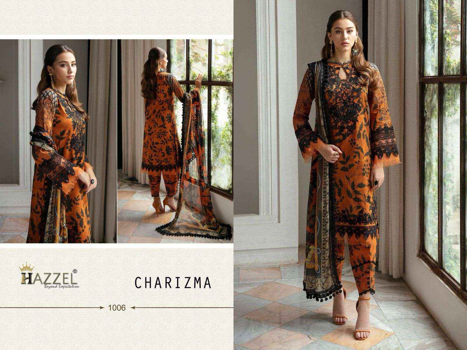 HAZZEL CHARIZMA LUXURY LAWN COLLECTION DRESS MATERIAL ( 6 PCS CATALOG )