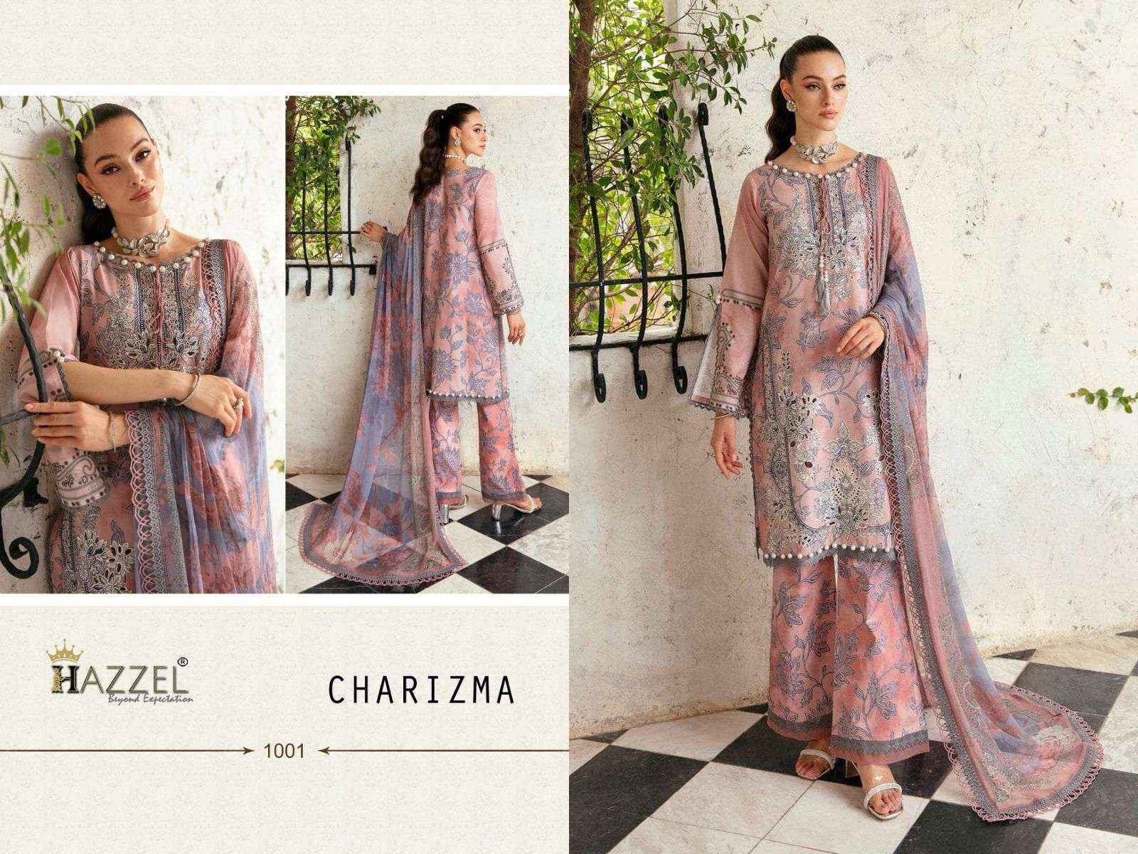 HAZZEL CHARIZMA LUXURY LAWN COLLECTION DRESS MATERIAL ( 6 PCS CATALOG )