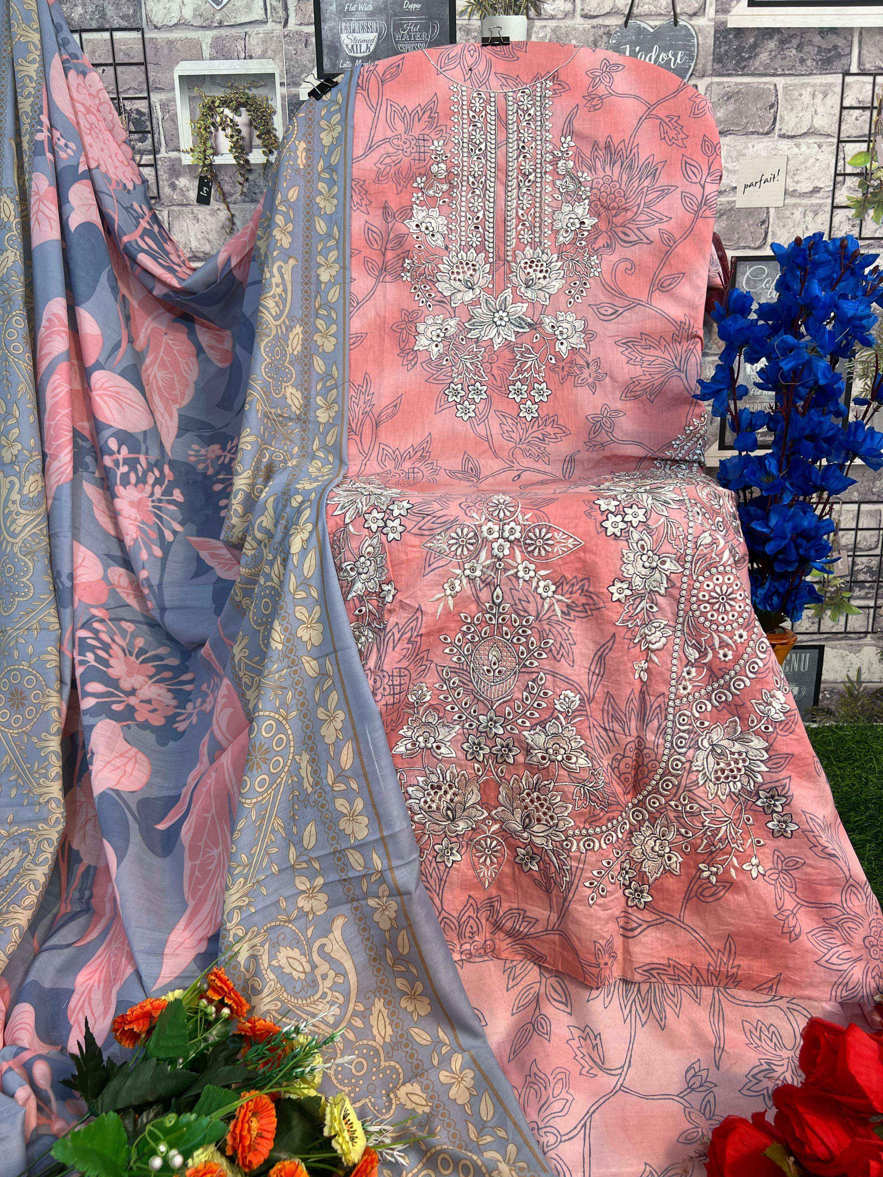 HAZZEL CHARIZMA LUXURY LAWN COLLECTION DRESS MATERIAL ( 6 PCS CATALOG )