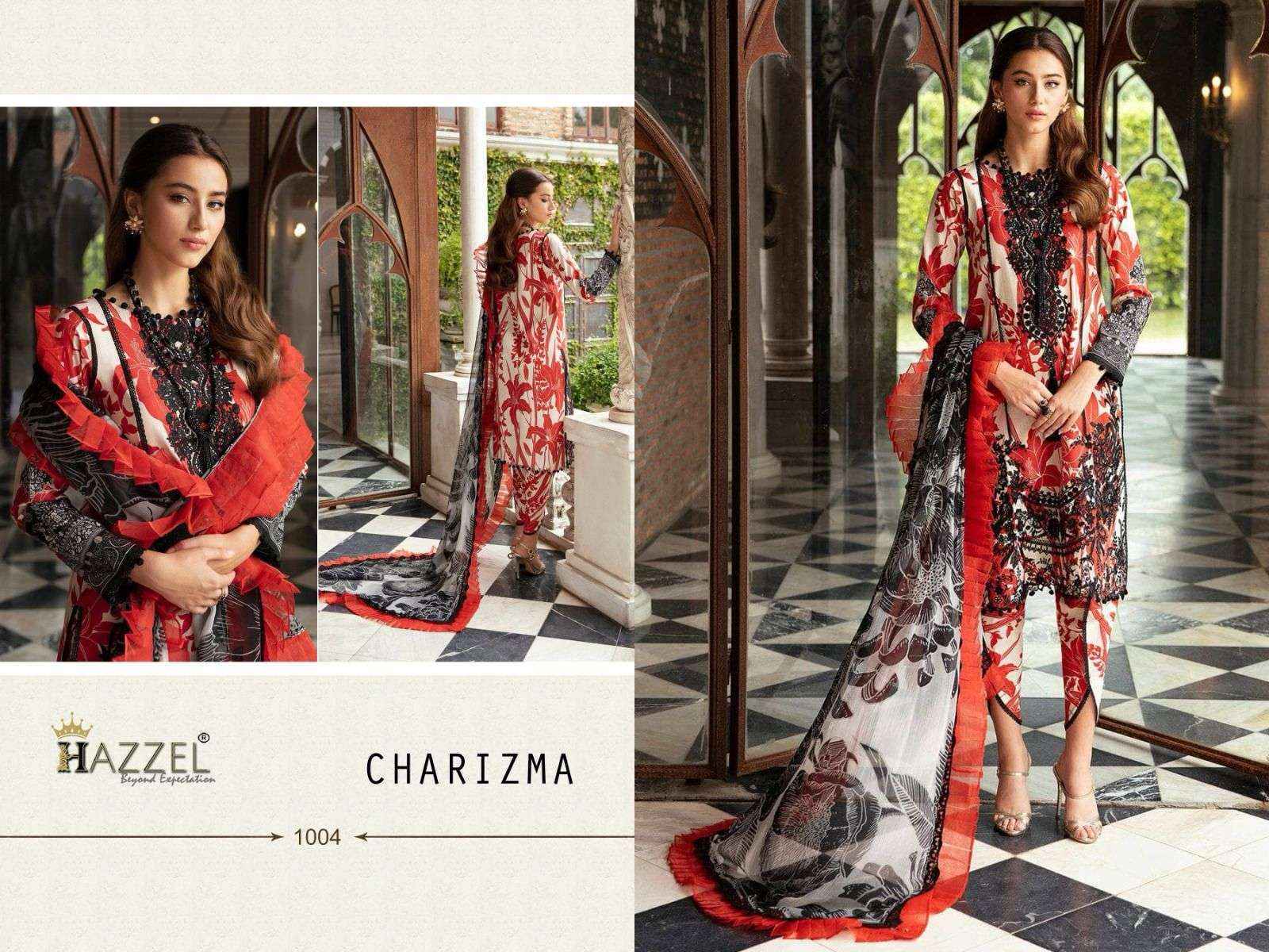 HAZZEL CHARIZMA LUXURY LAWN COLLECTION DRESS MATERIAL ( 6 PCS CATALOG )