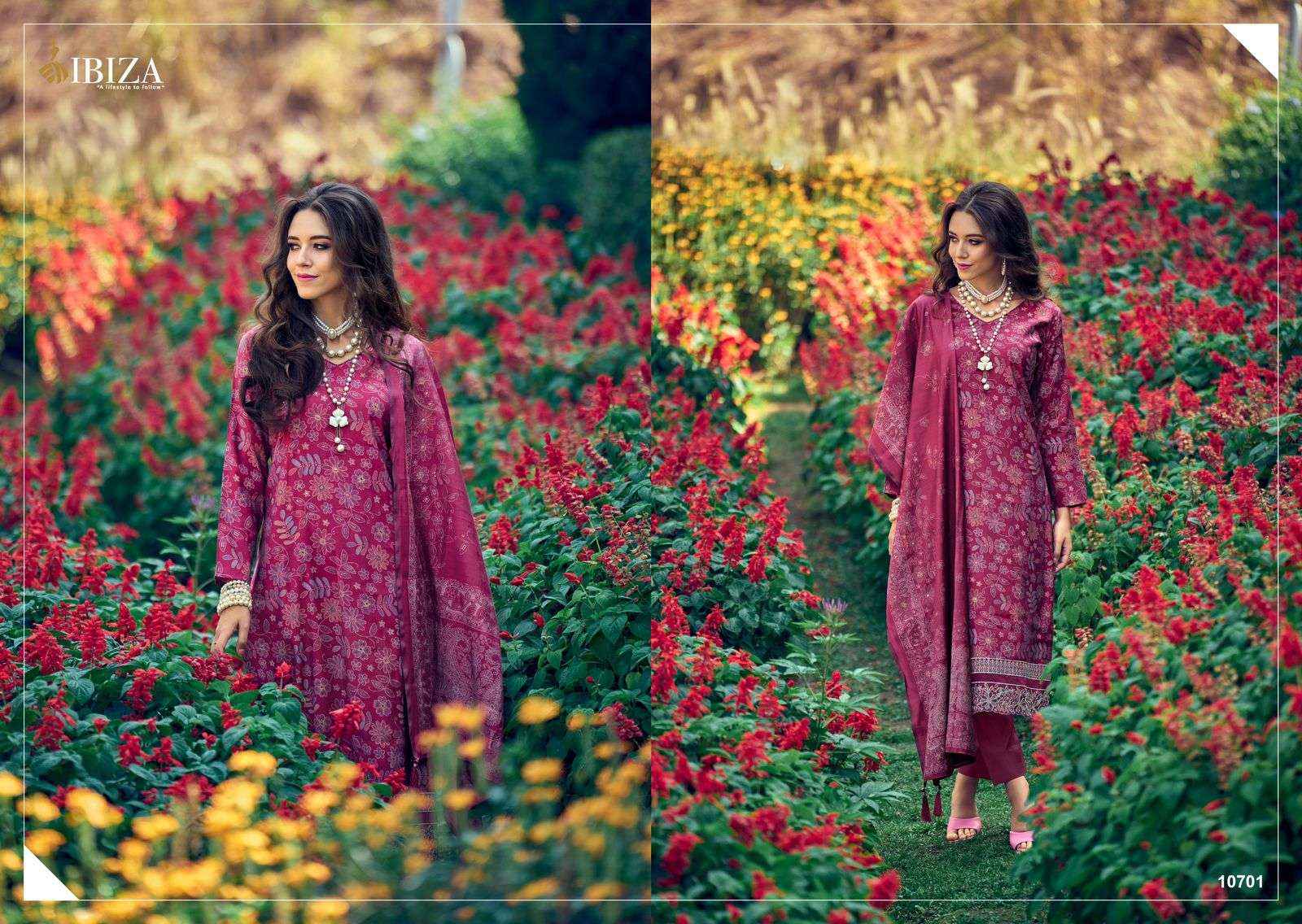 IBIZA KANTHA KARI VISCOSE DESIGNER DRESS MATERIAL ( 8 PCS CATALOG )