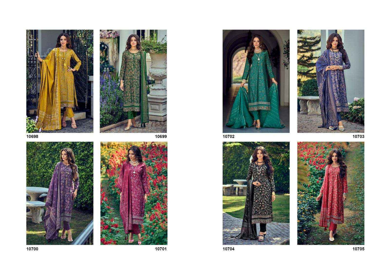 IBIZA KANTHA KARI VISCOSE DESIGNER DRESS MATERIAL ( 8 PCS CATALOG )