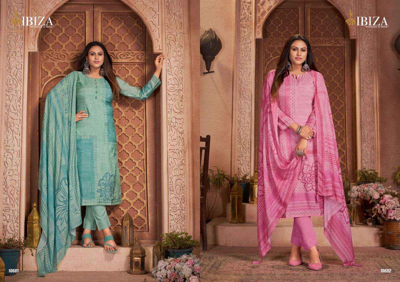 IBIZA LIFESTYLE HUMRAAHI MUSLIN DESIGNER SUITS ( 4 PCS CATALOG )