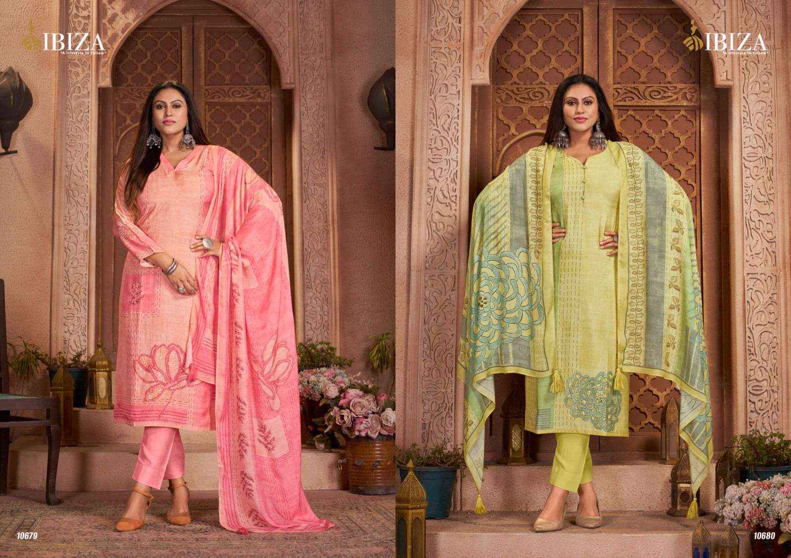 IBIZA LIFESTYLE HUMRAAHI MUSLIN DESIGNER SUITS ( 4 PCS CATALOG )