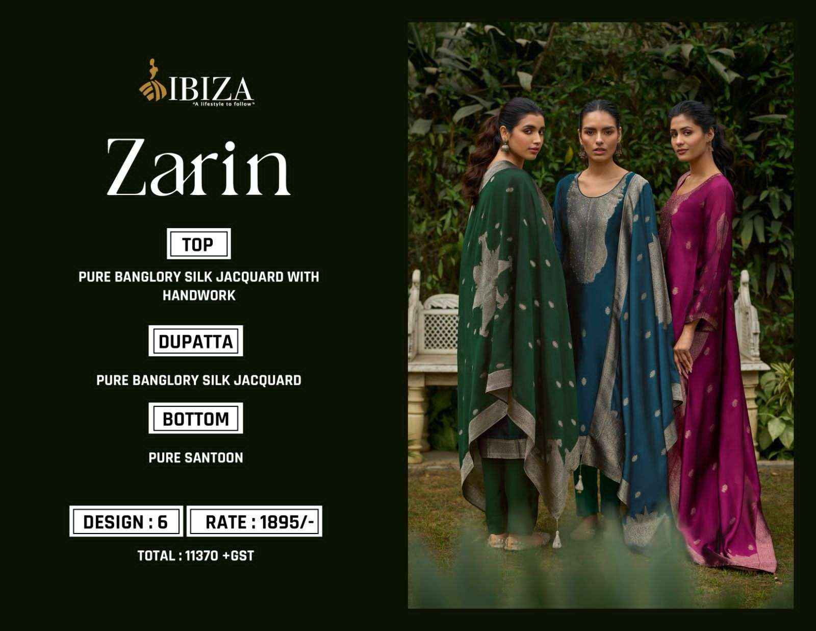 IBIZA LIFESTYLE ZARIN SALWAR SUITS WHOLESALE PRICE