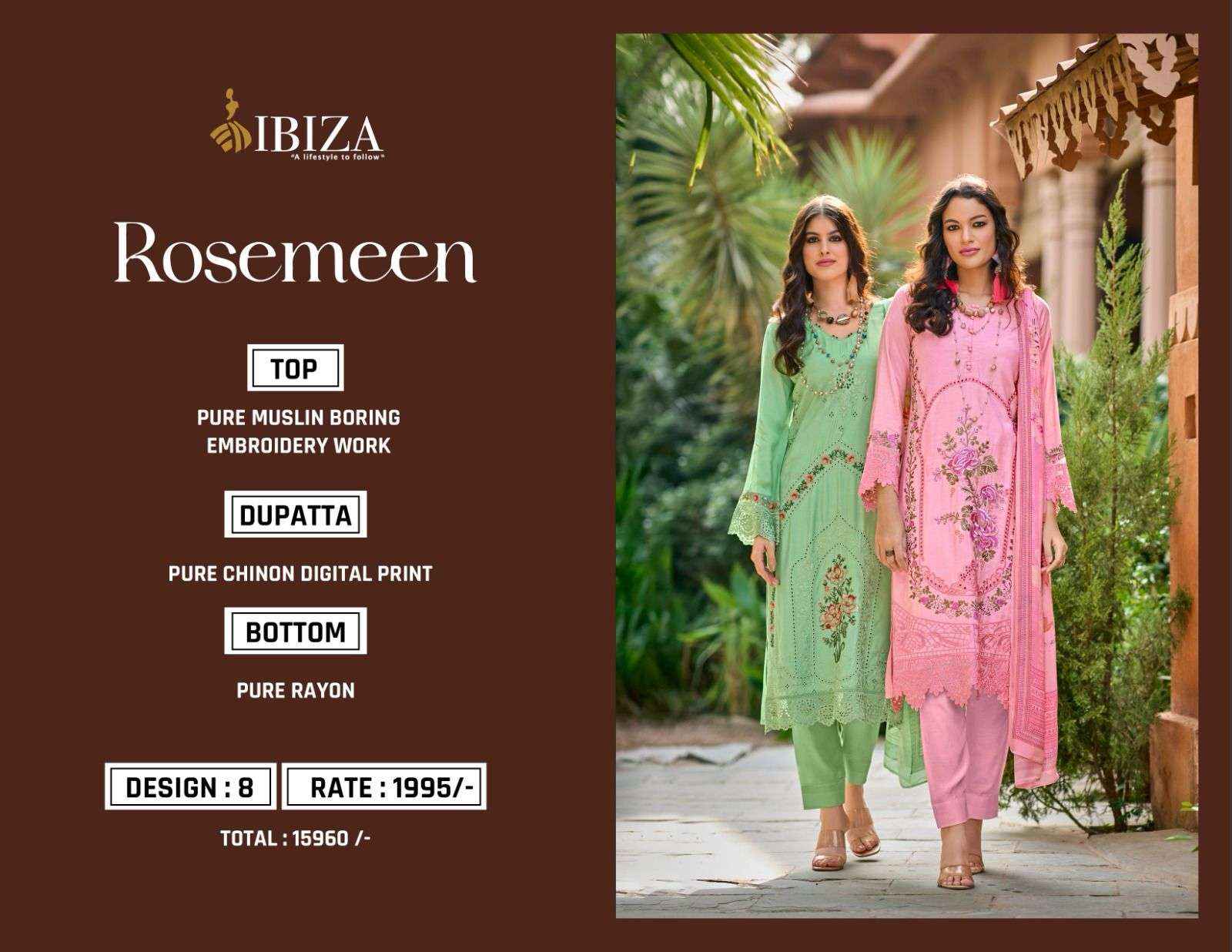 IBIZA ROSEMEEN MUSLIN DESIGNER SALWAR KAMEEZ ( 8 PCS CATALOG )