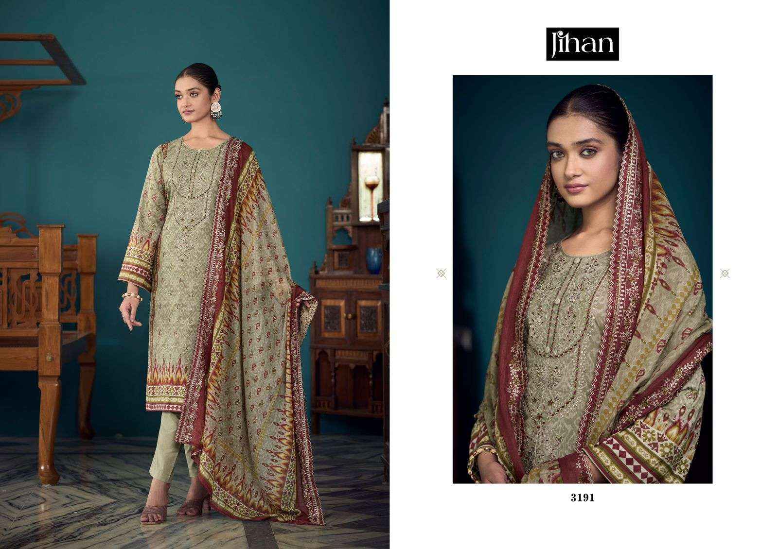 JIHAN BIN SAEED LAWN COLLECTION VOL 8 UNSTITCHED SUITS  ( 3 PCS CATALOG )